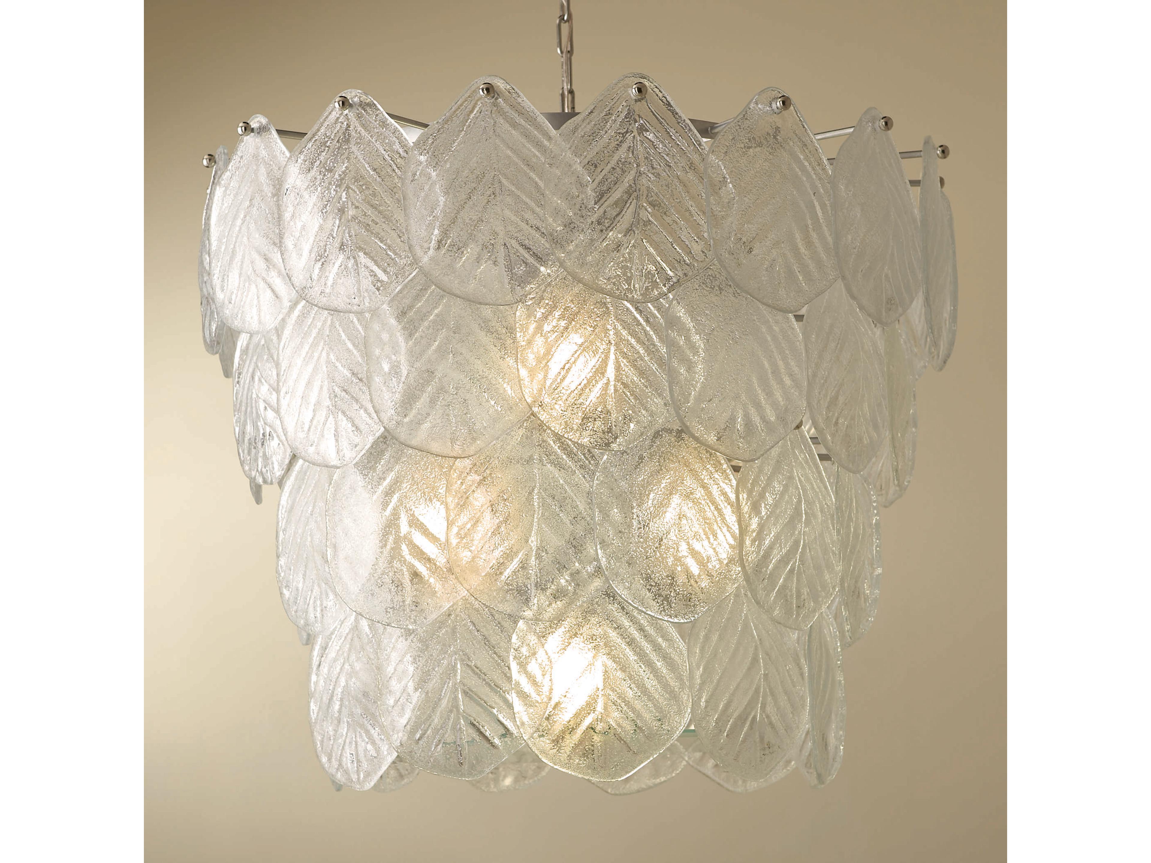 Global Views 6-Light White Glass Chandelier