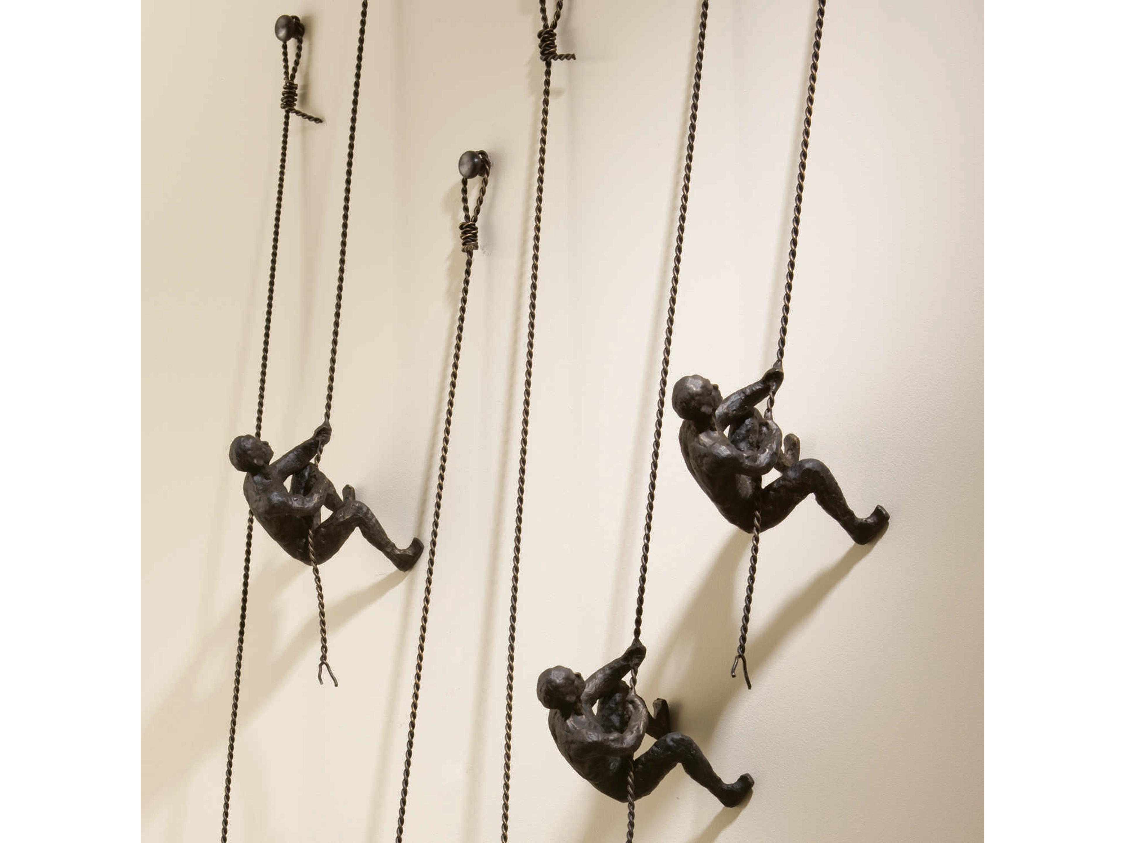 Bronze Climbing Man Wall Mounted Sculpture