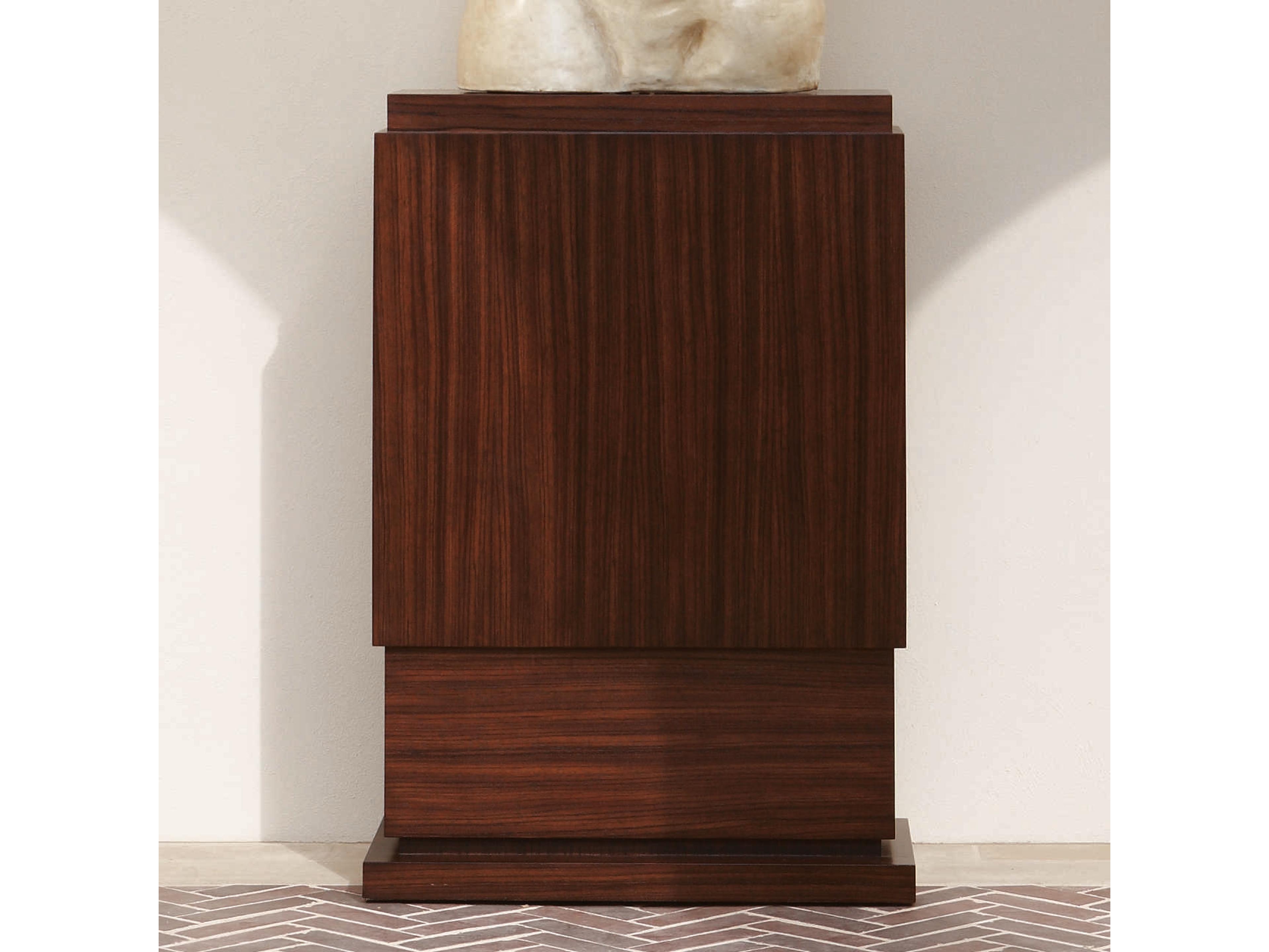 Rectangular Wood Dark Walnut Satin Lacquer Console Table