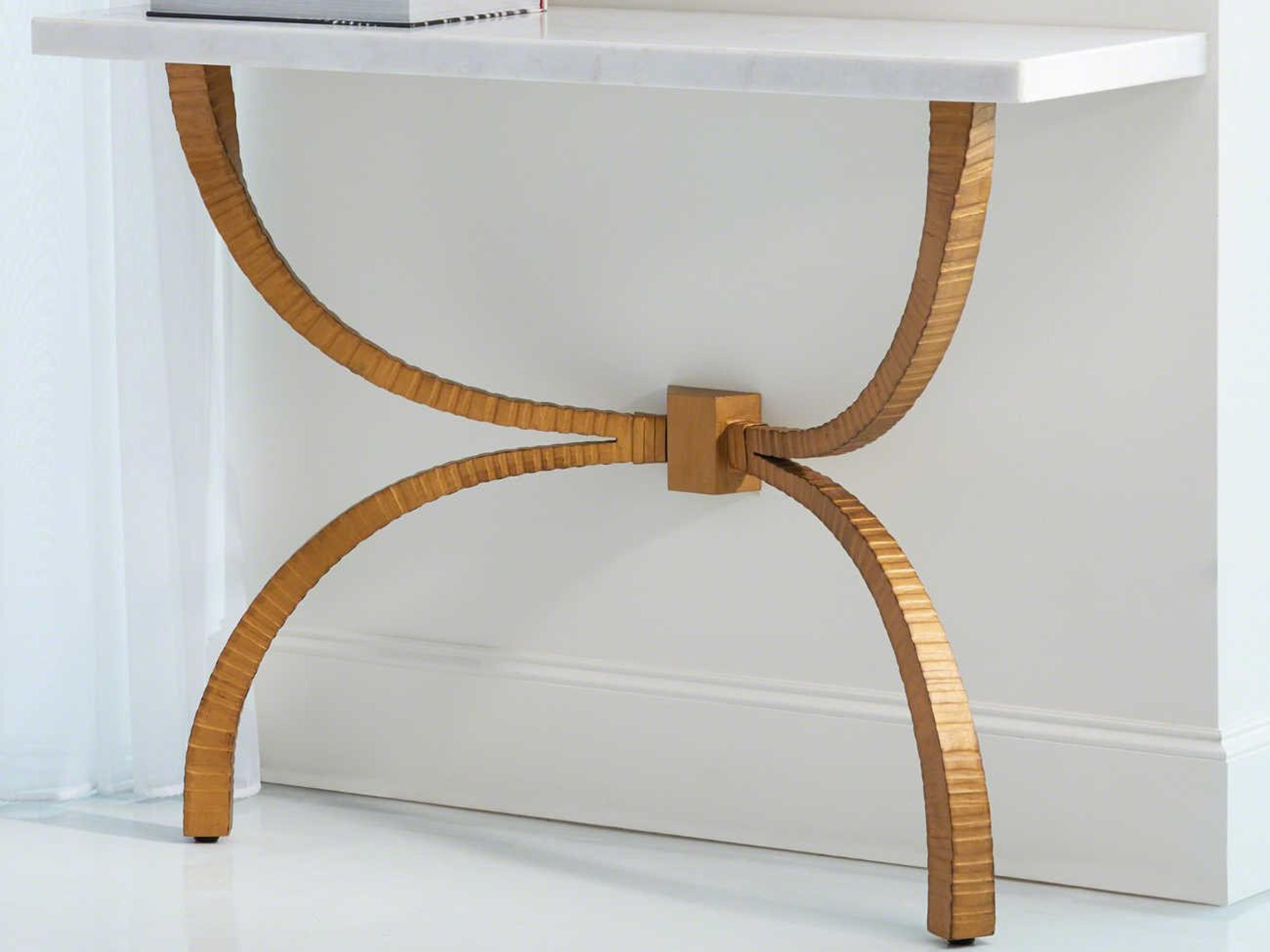 Rectangular Marble Gold Console Table