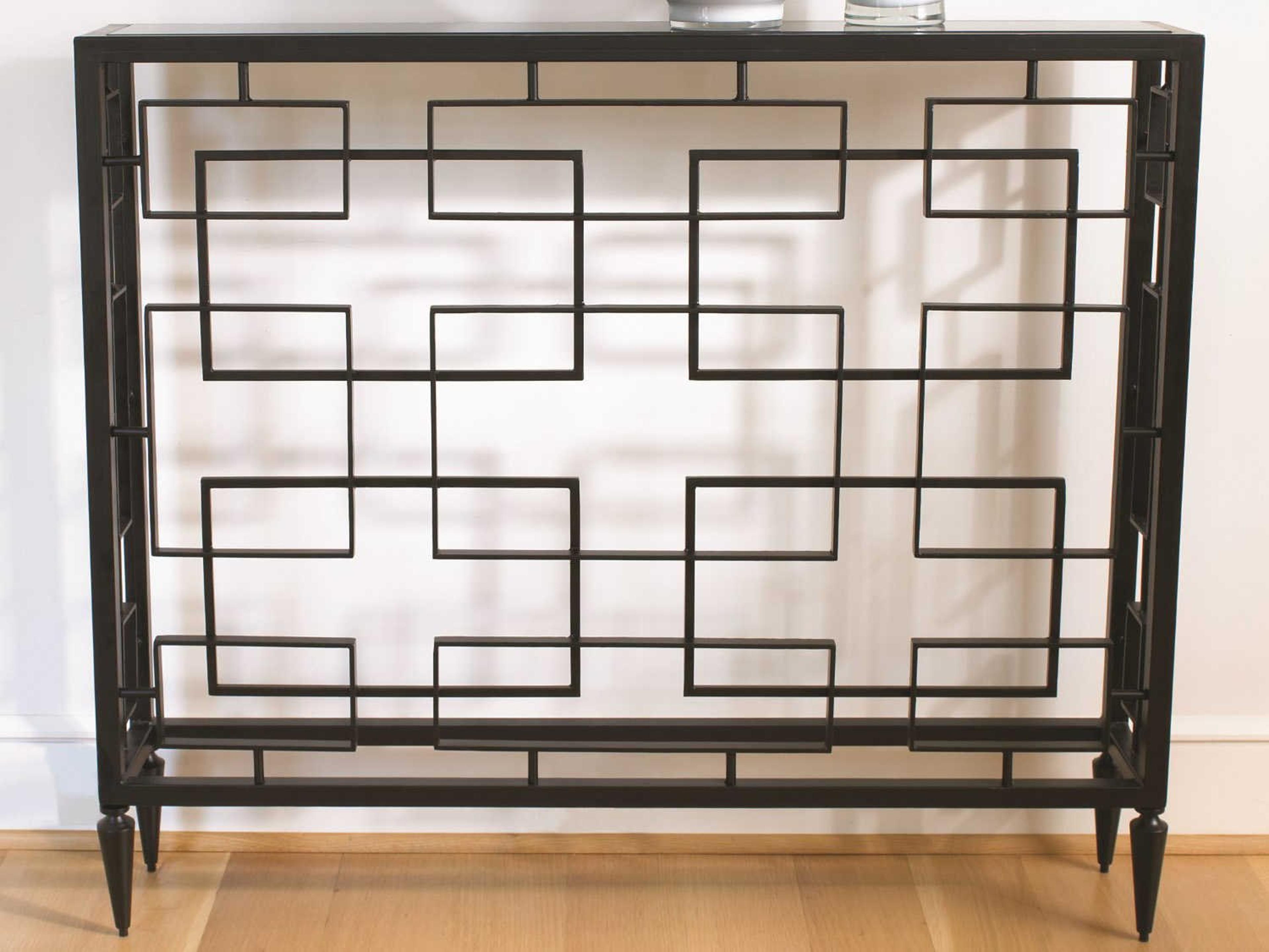 Rectangular Granite Black Powder Coat Console Table