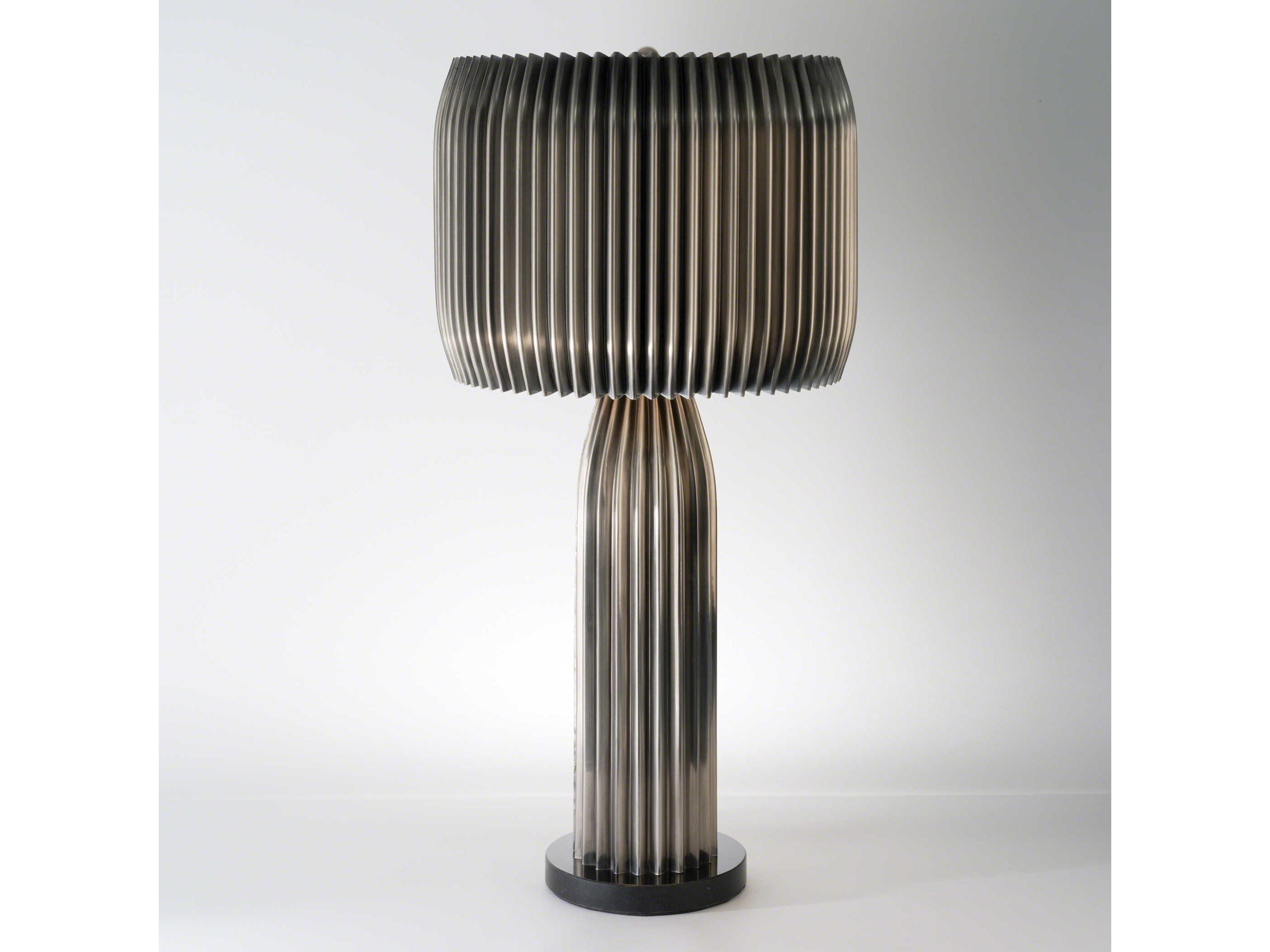 Crimp Antique Nickel Buffet Lamp