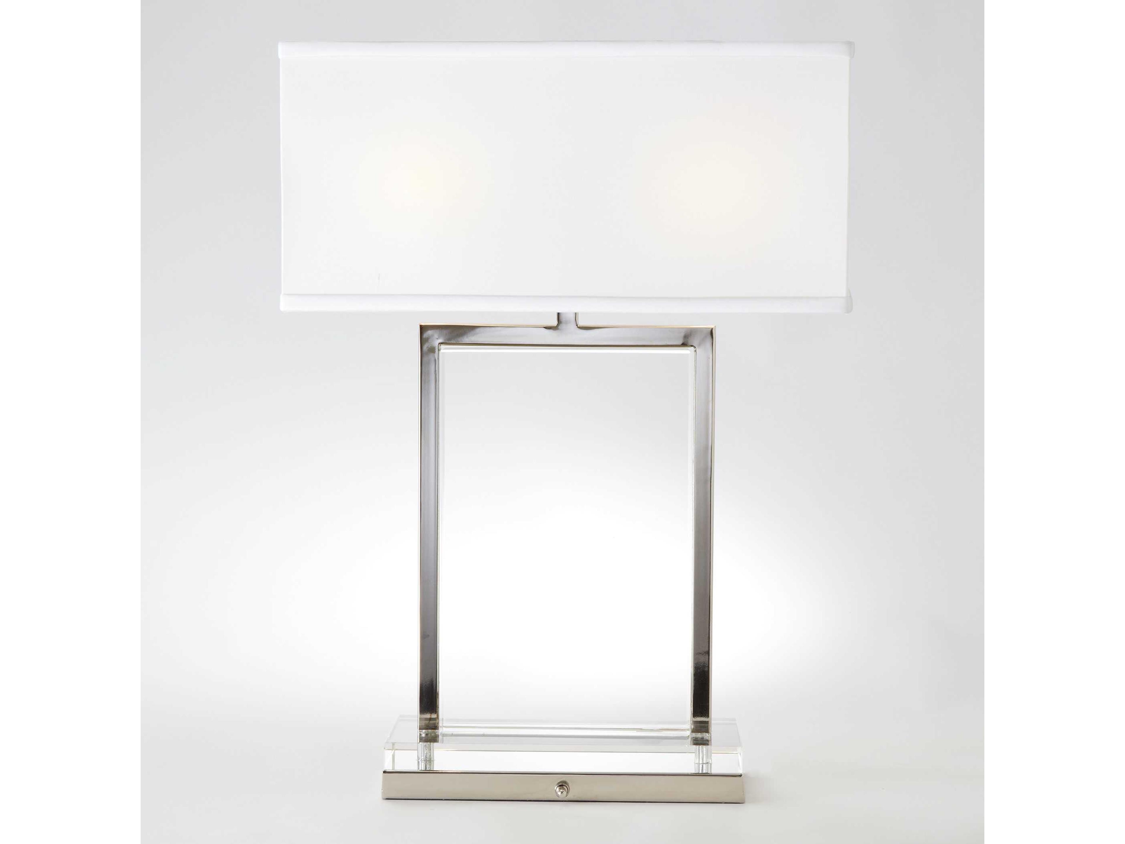 Mini Crystal Slab Nickel Buffet Lamp