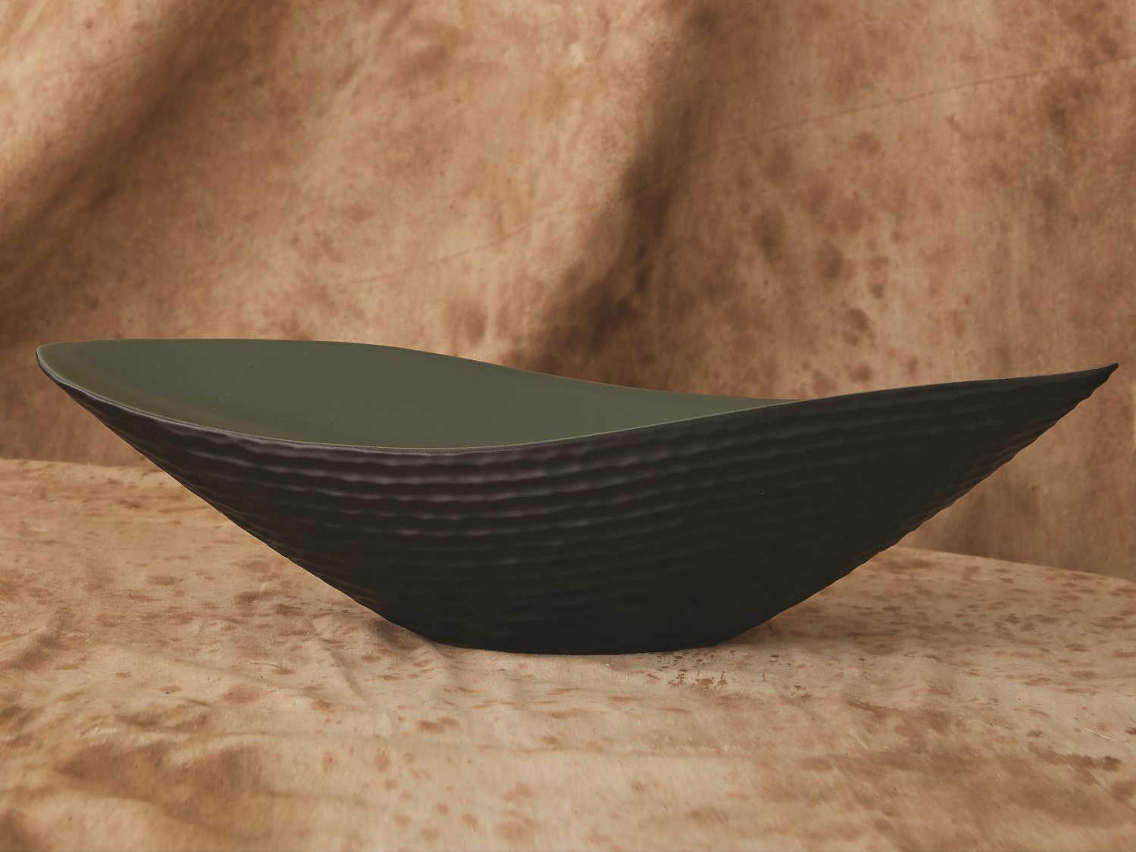 Global Views Blue Green Glaze Decorative Bowl