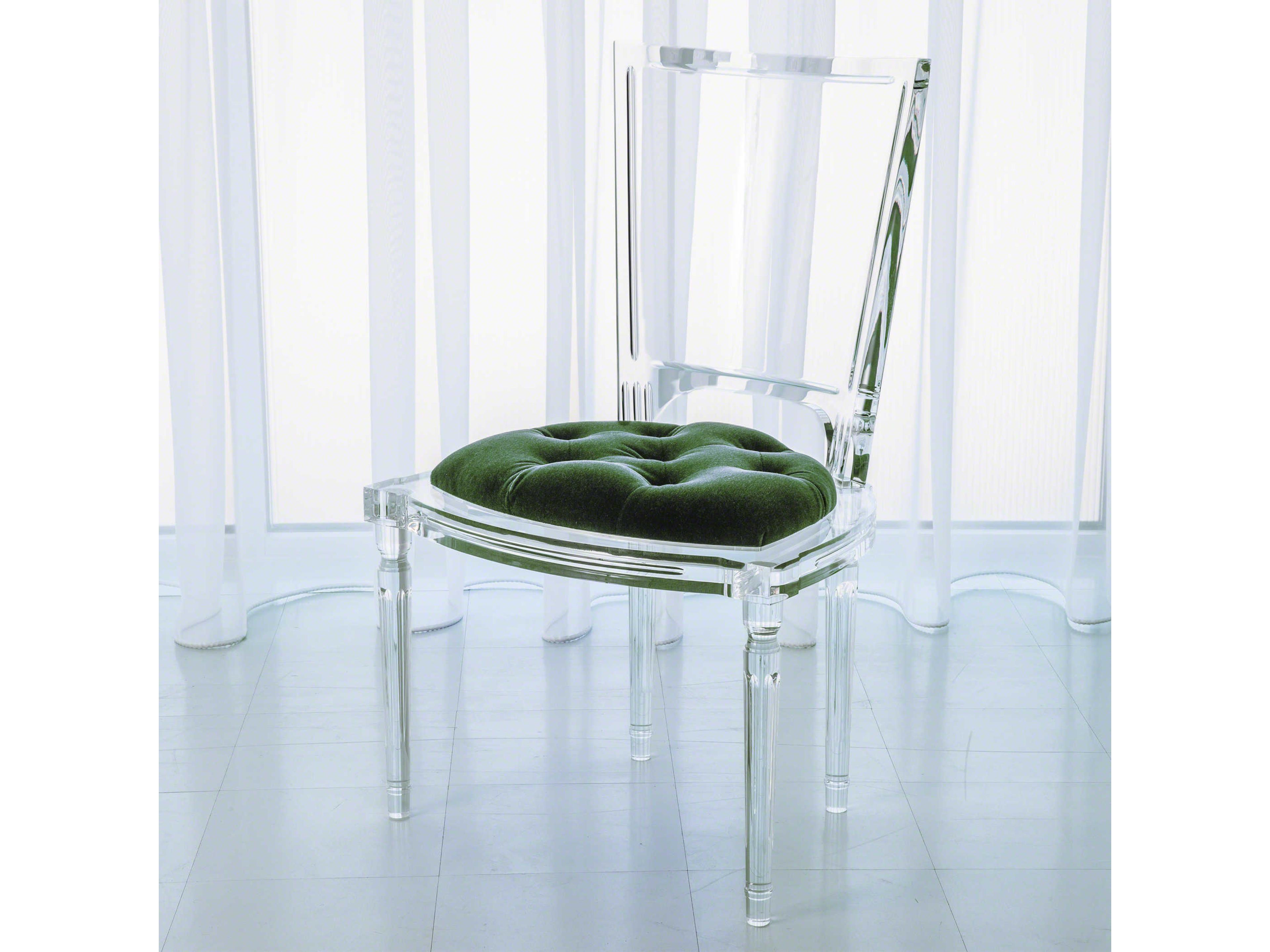 Clear Upholstered Side Dining Chair