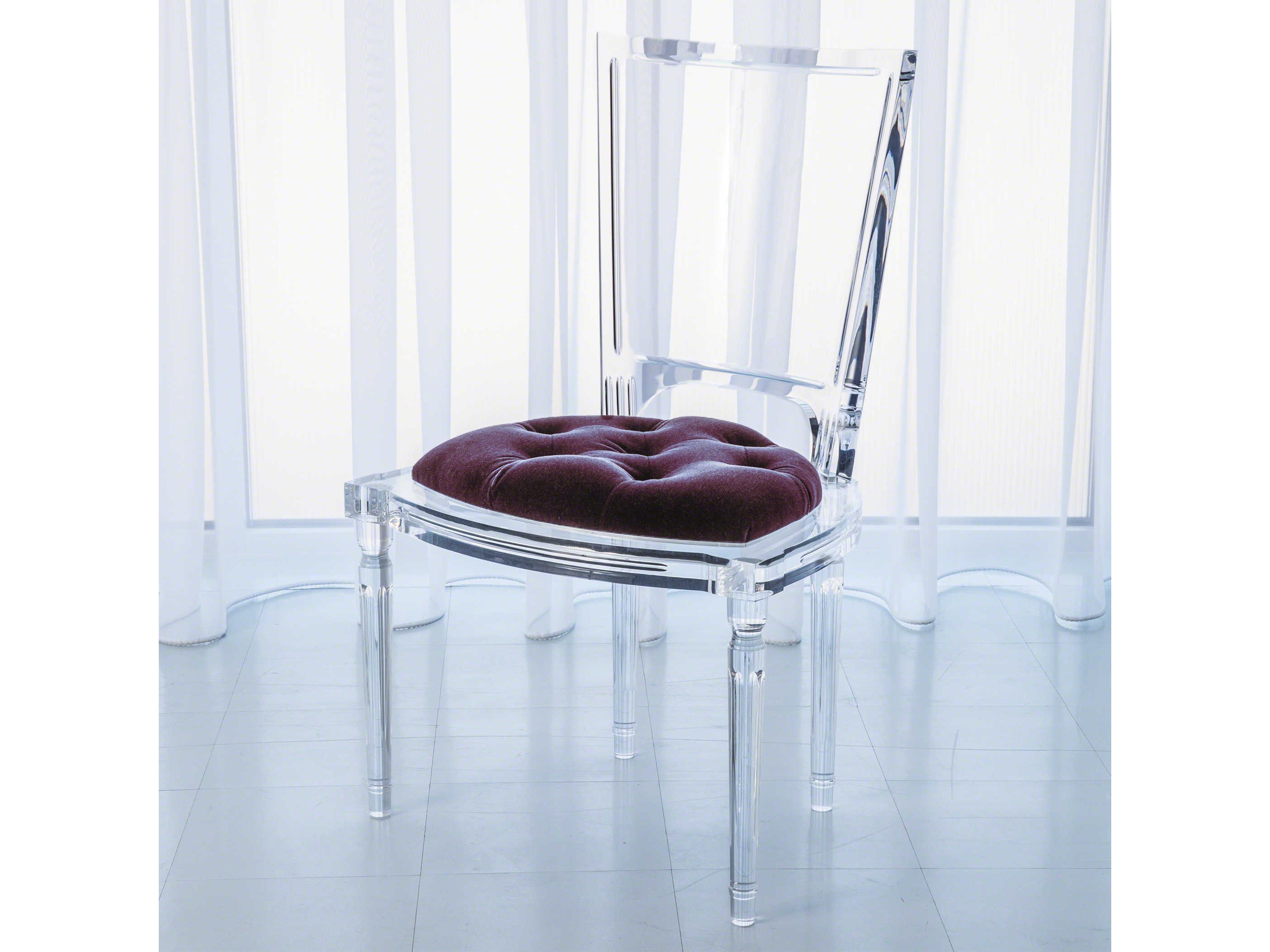 Clear Upholstered Side Dining Chair