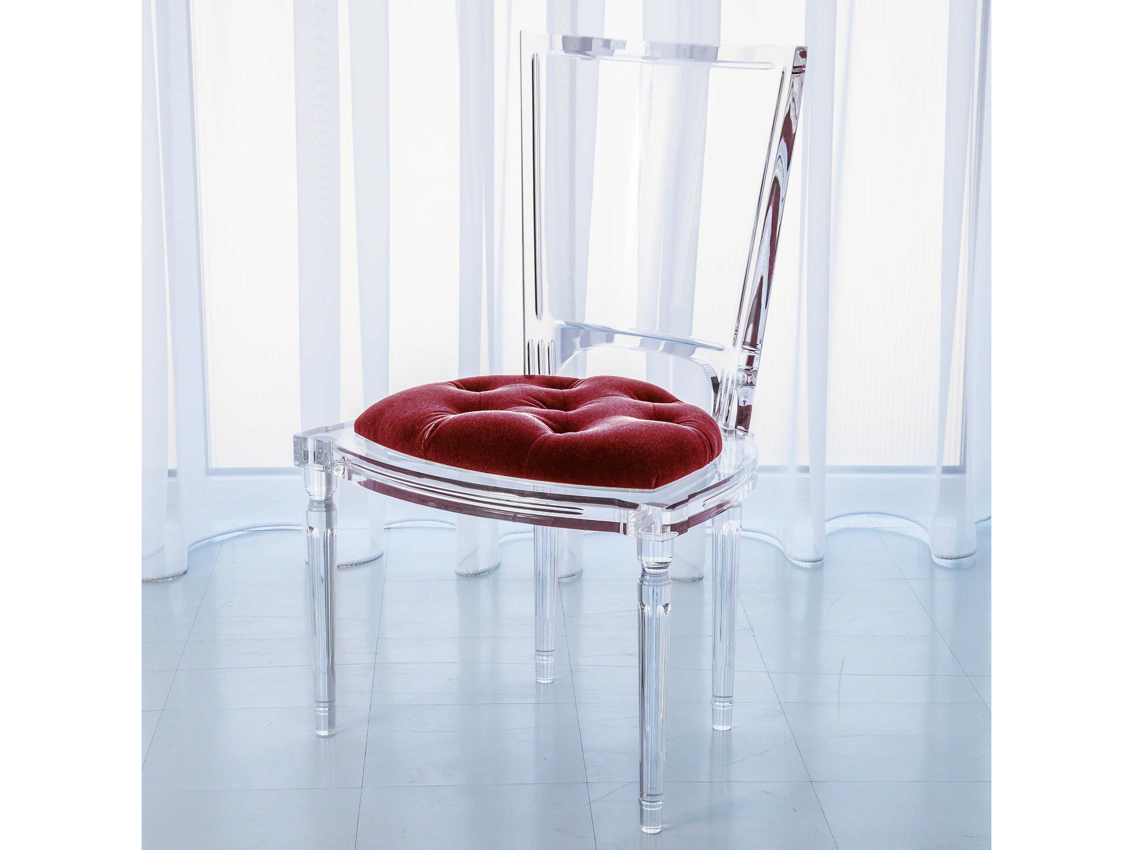 Clear Upholstered Side Dining Chair