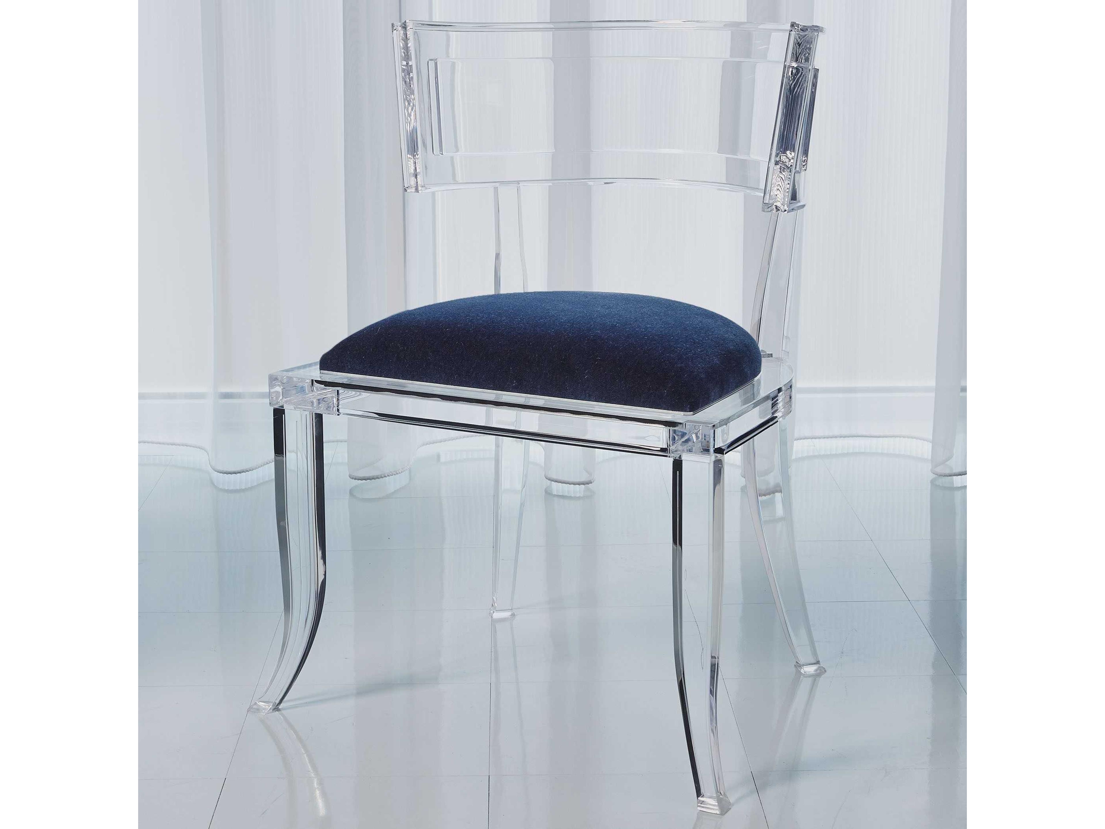 Blue Upholstered Side Dining Chair