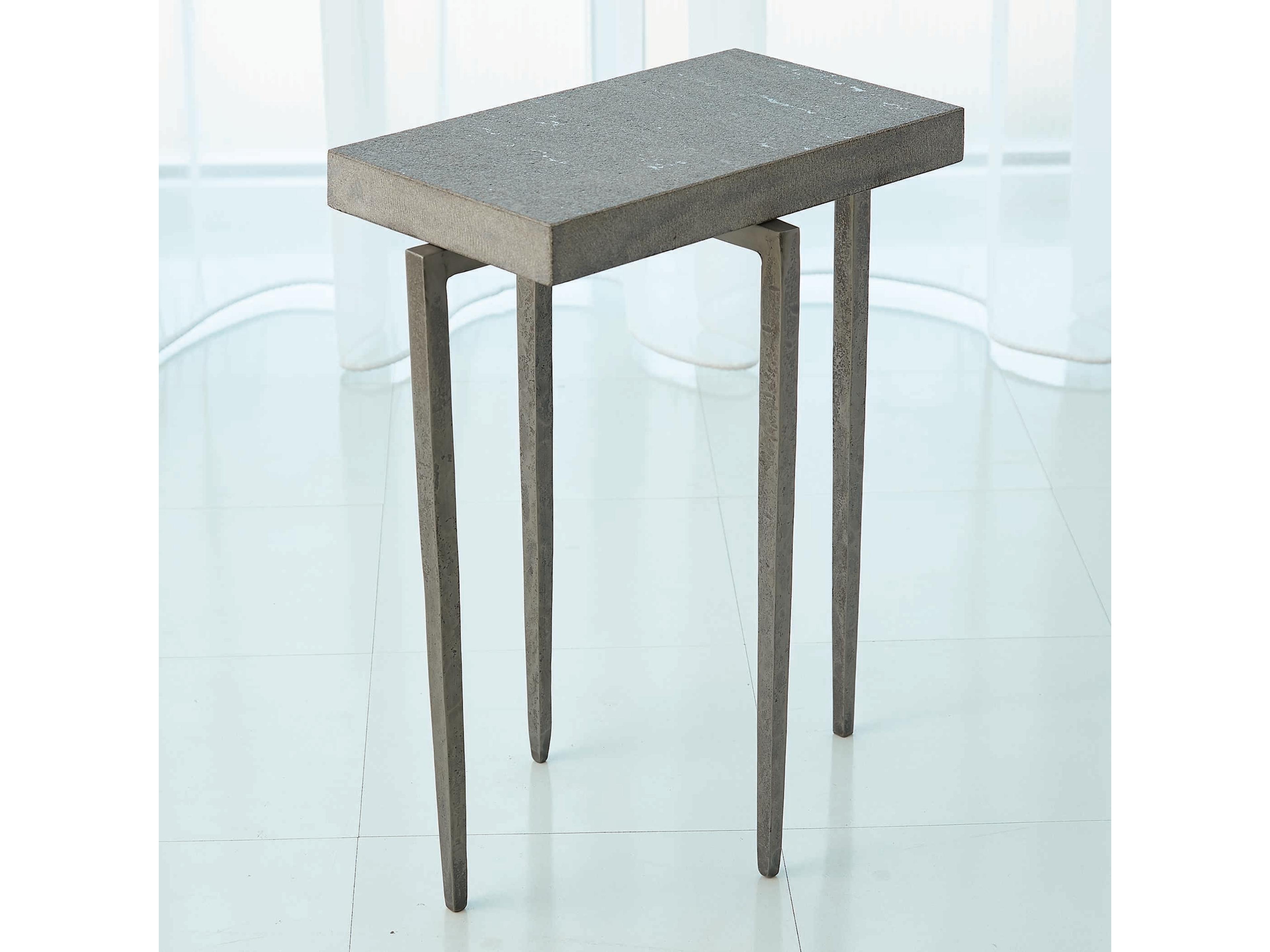 Rectangular Granite Natural Iron End Table