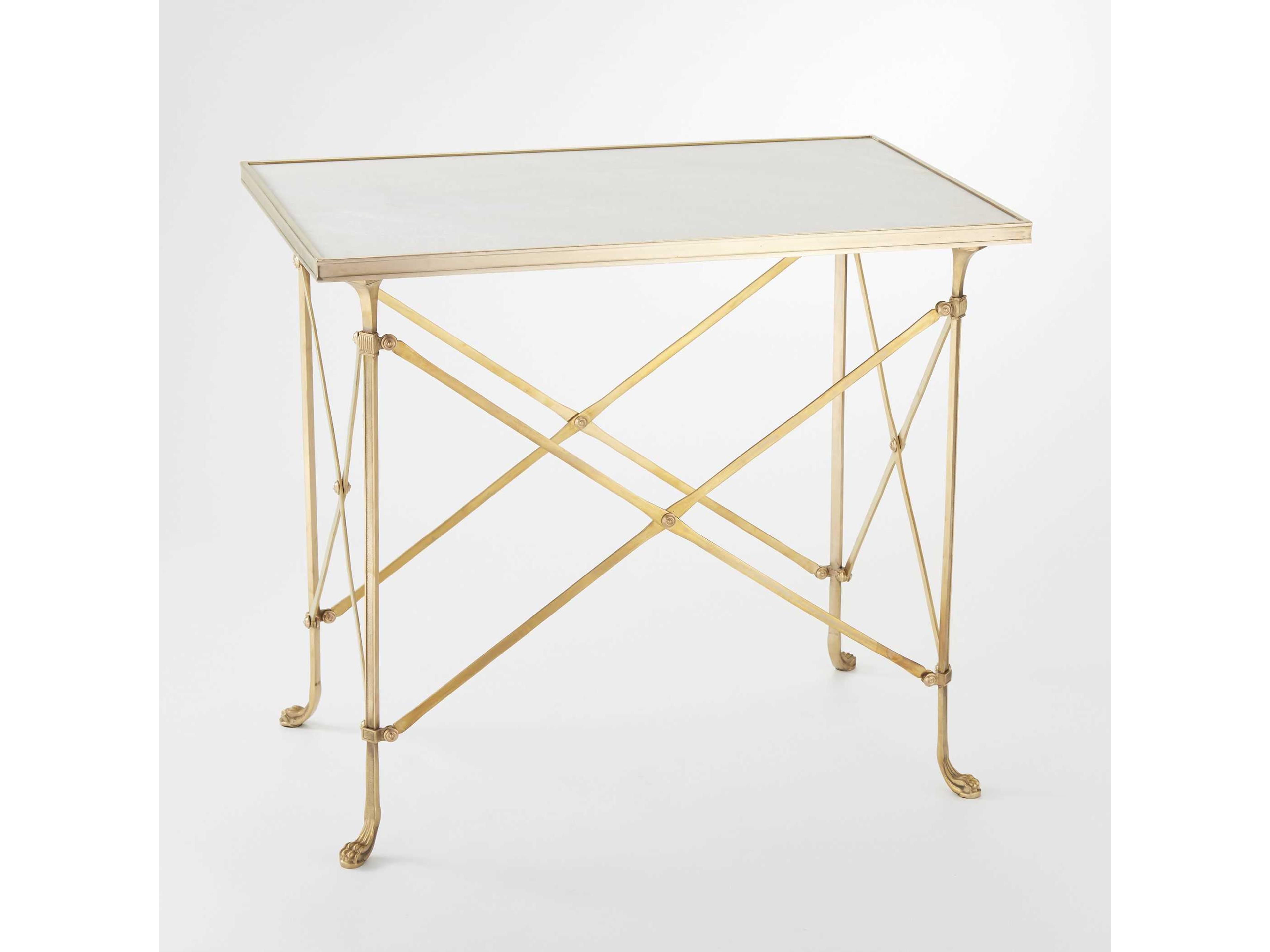 Rectangular Marble Brass End Table