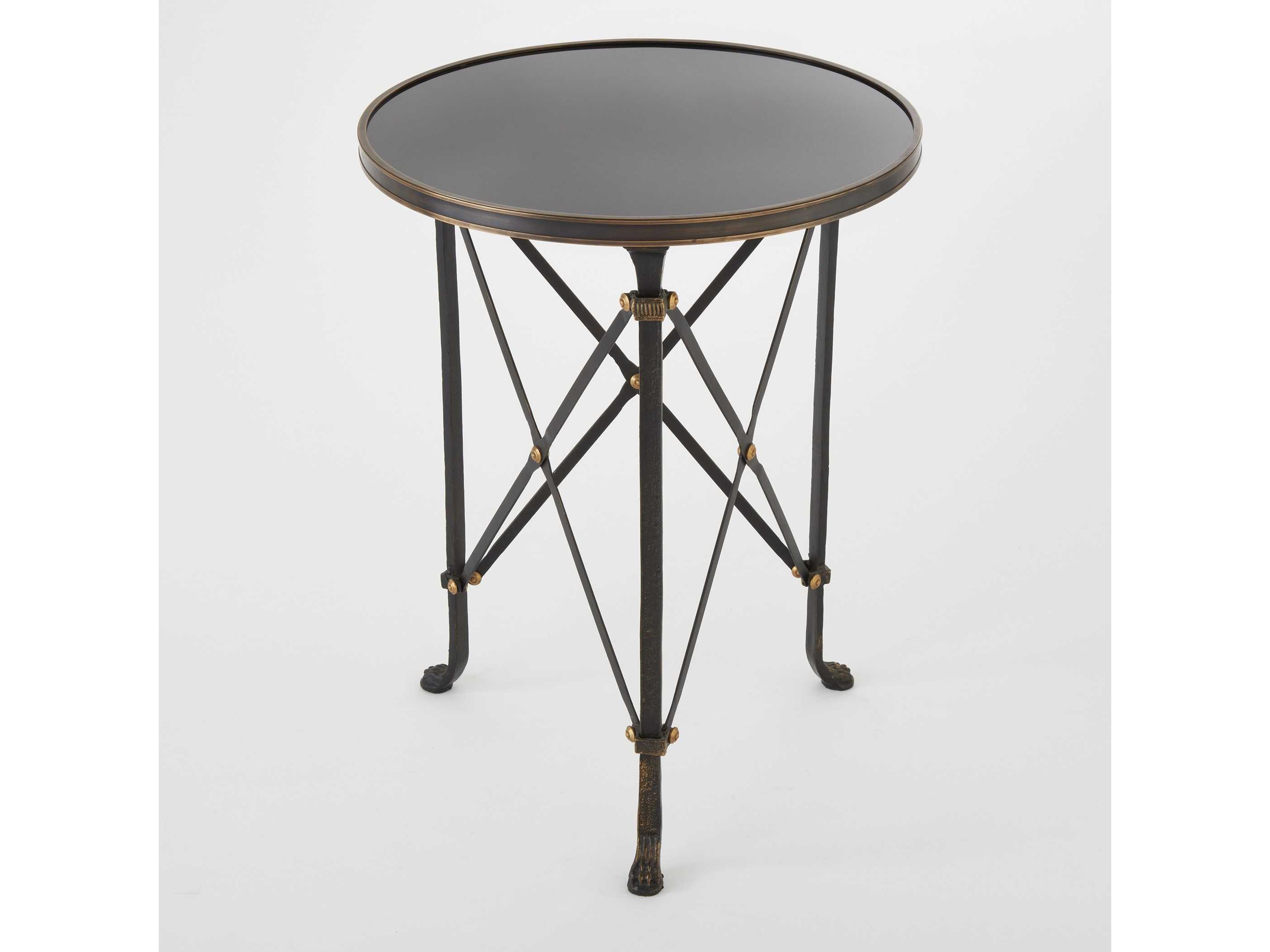 Global Views Round Granite End Table