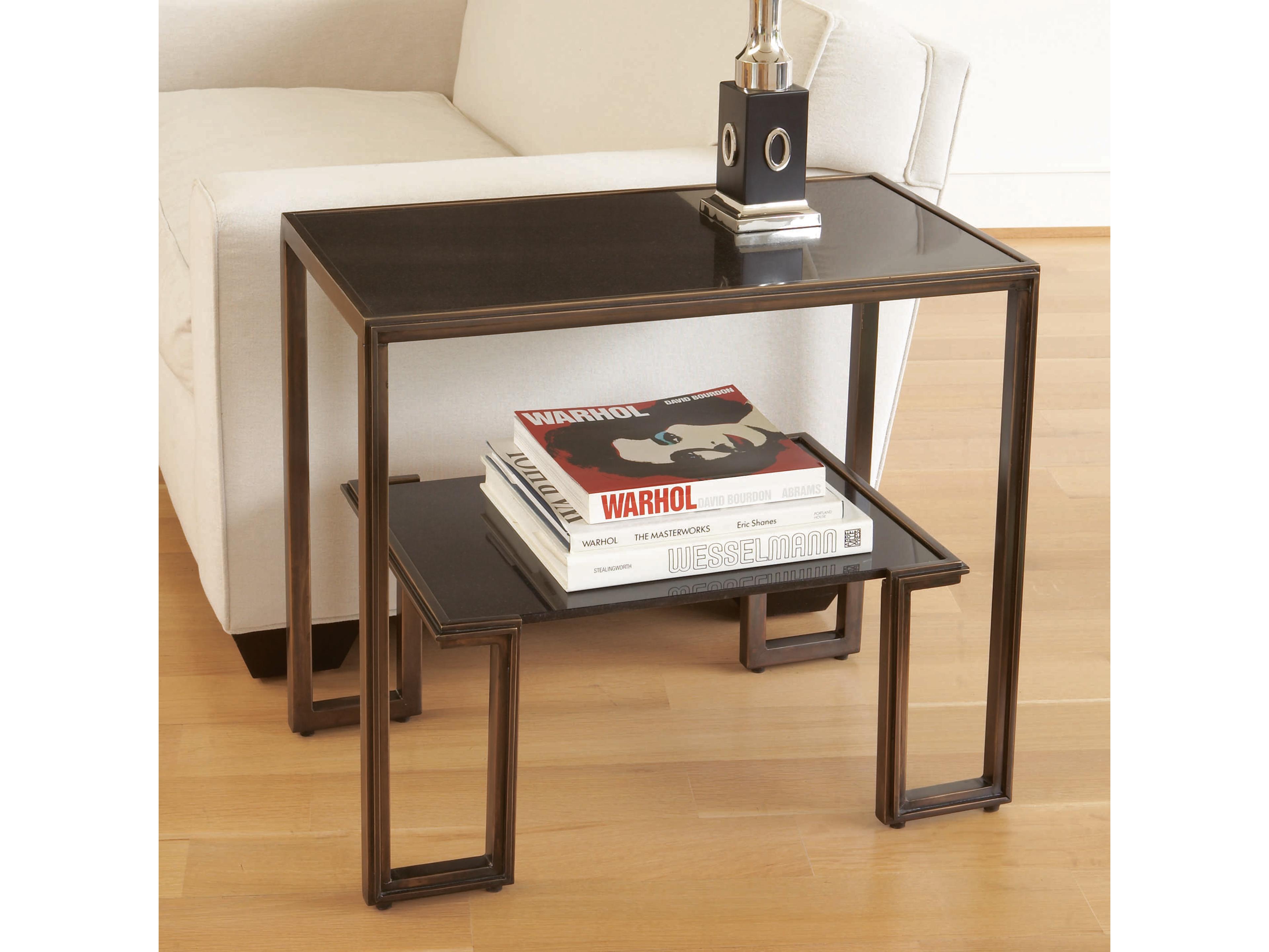 Rectangular Granite Bronze End Table