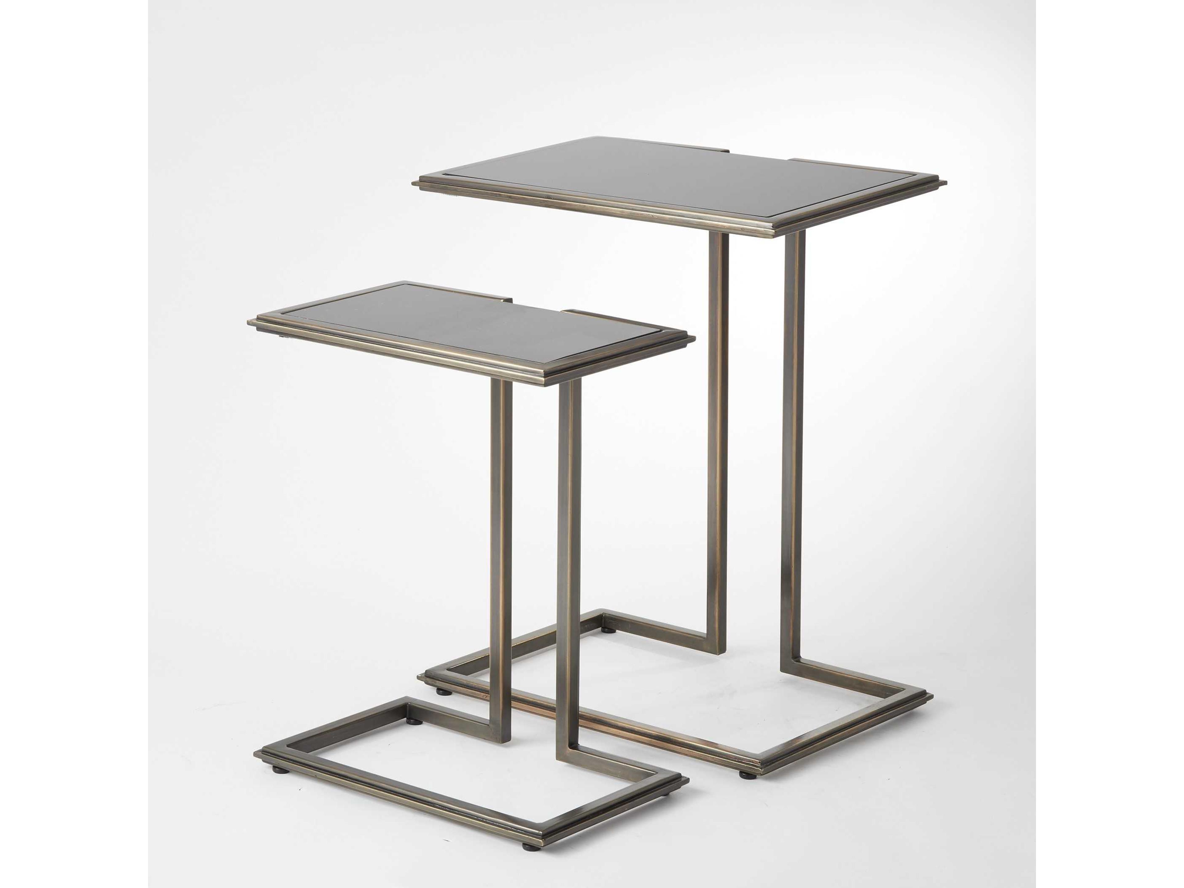 Global Views Rectangular Granite Bronze End Table