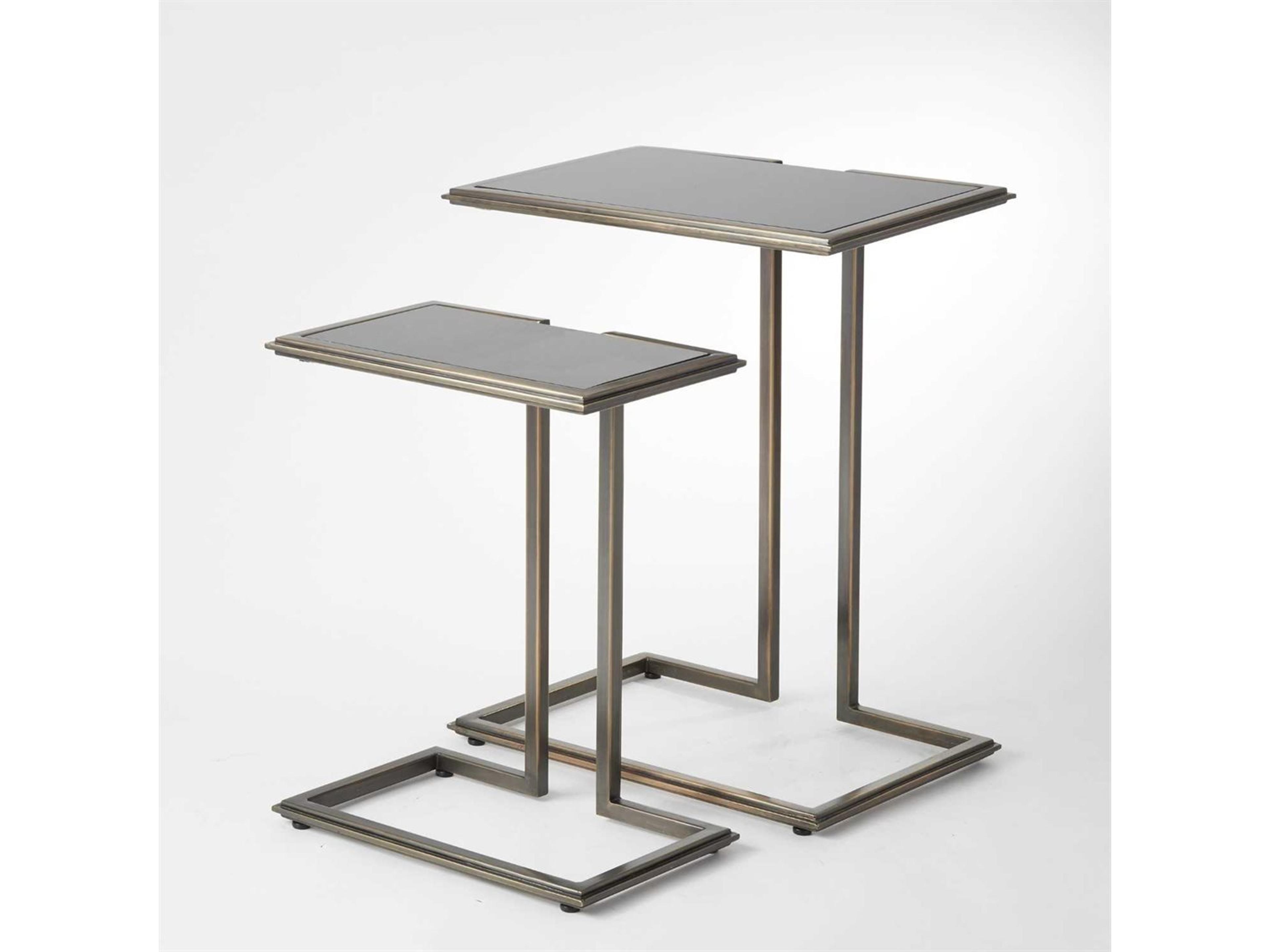 Global Views Rectangular Granite Bronze End Table