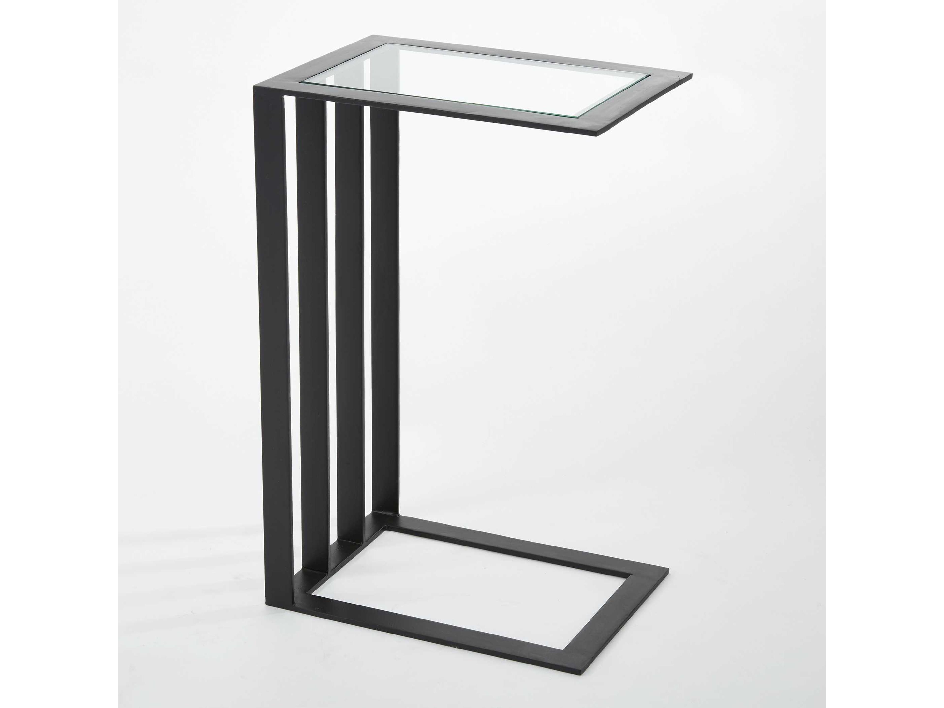 Rectangular Glass Bronze End Table