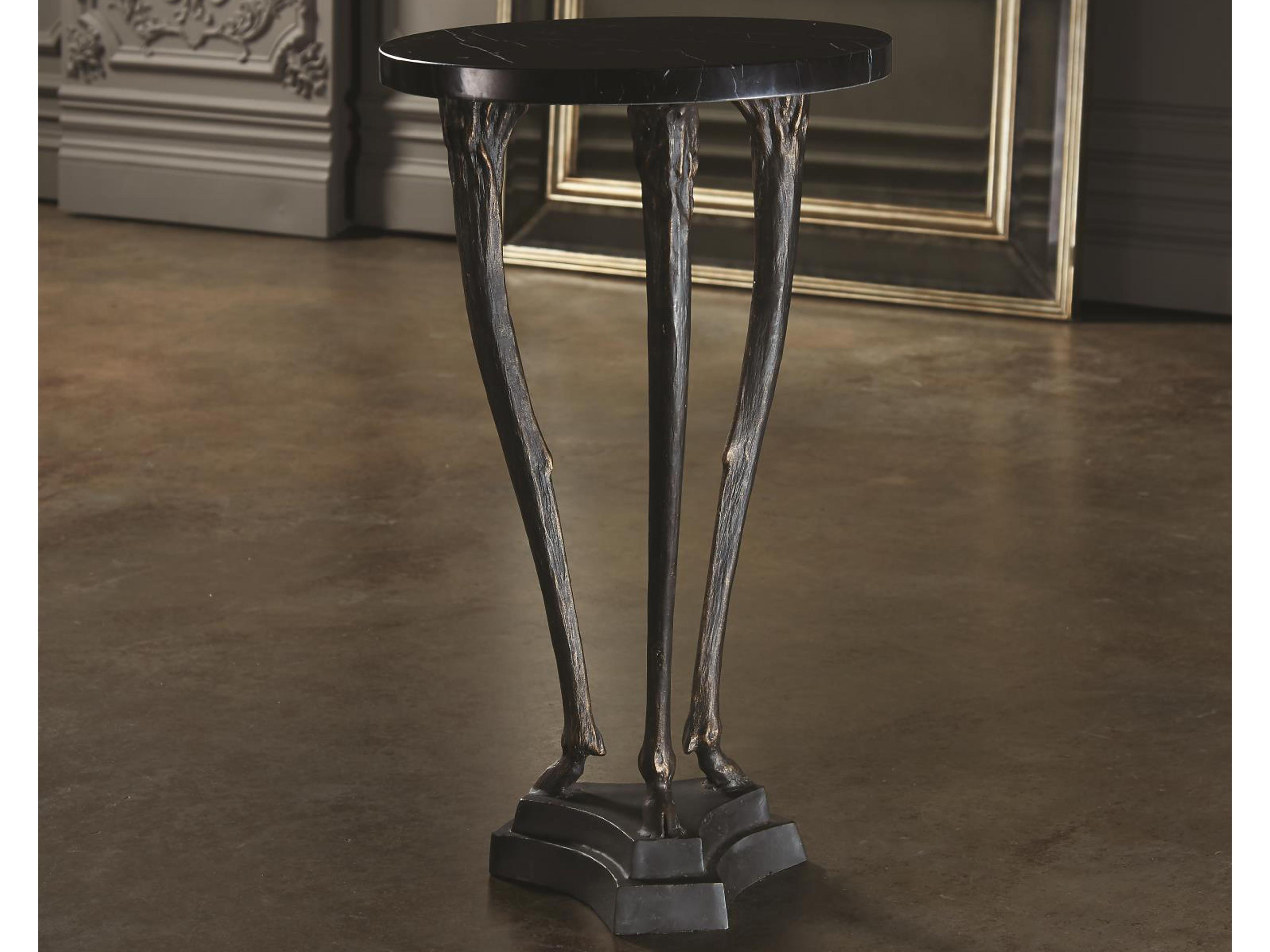 Global Views Round Marble End Table