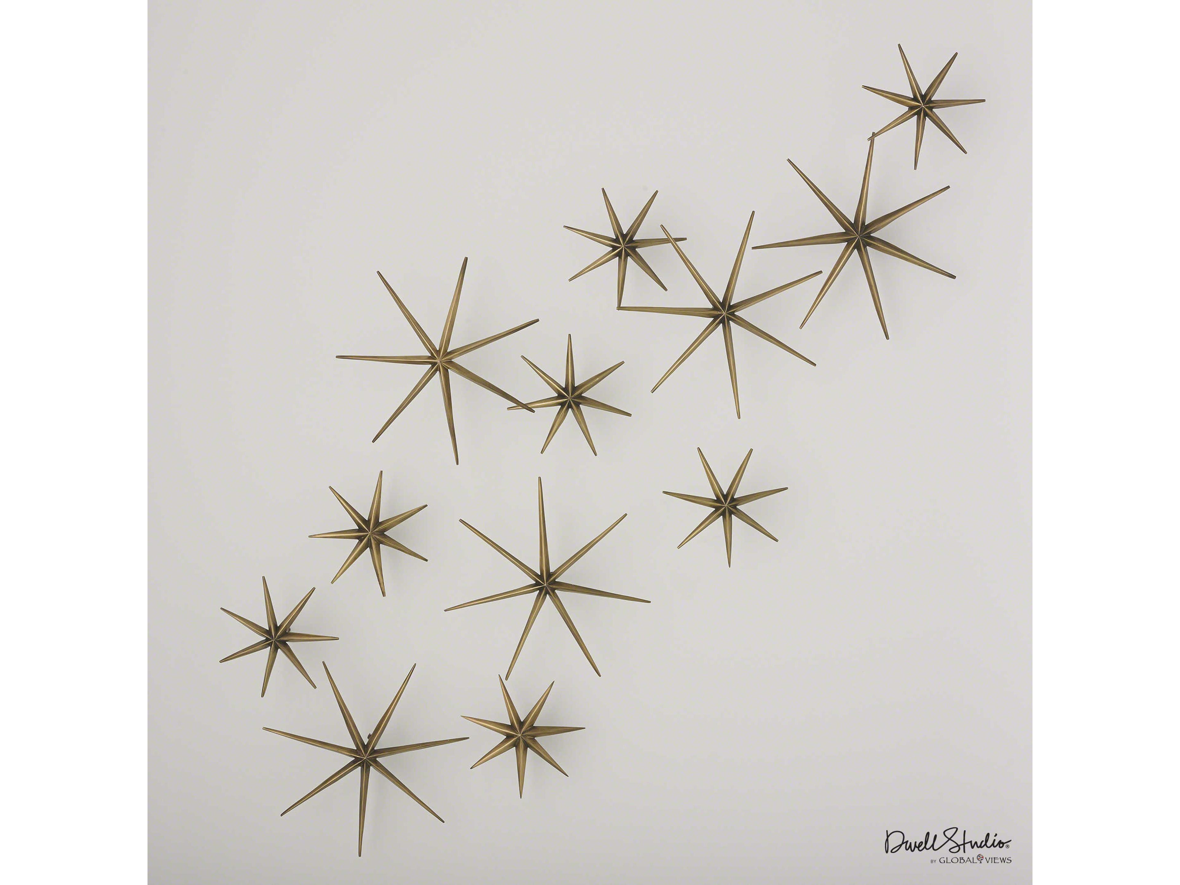 Global Views Brass Etoile 12-Piece Wall Decor Set