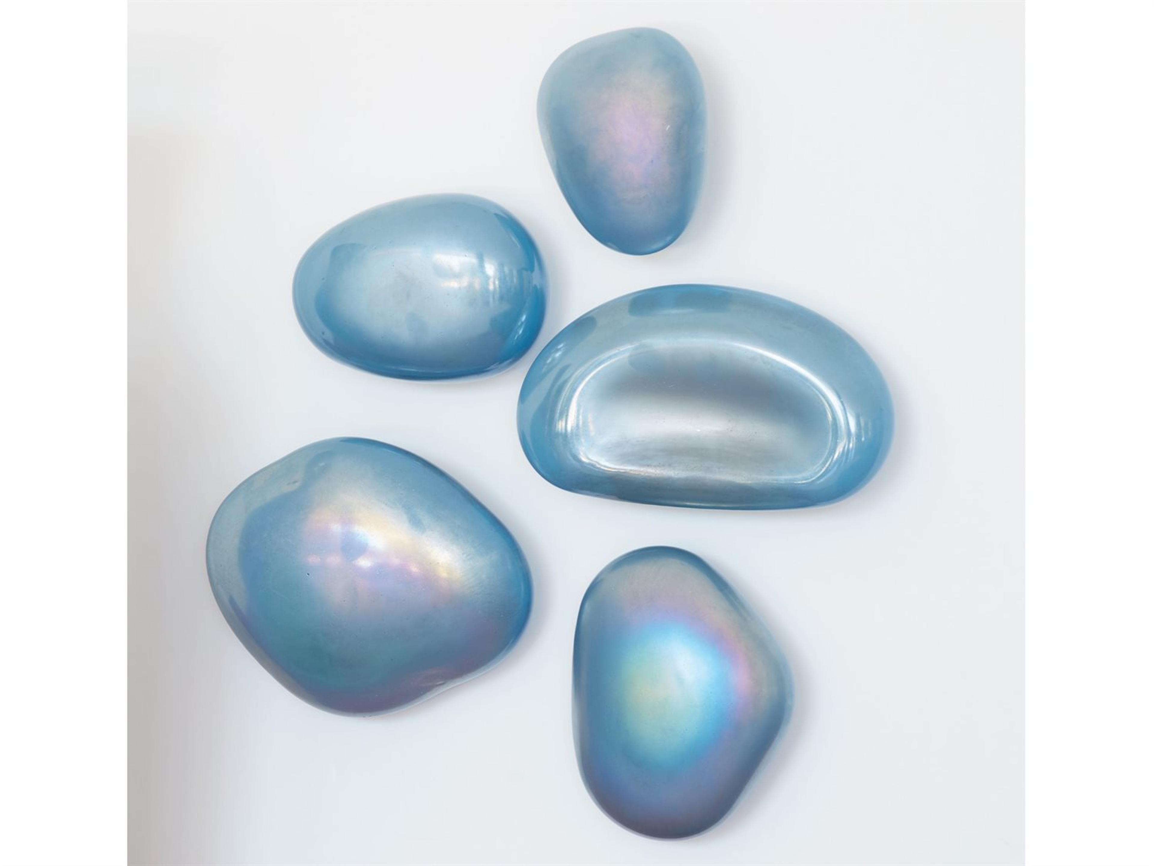 Lapis Glass Wall Art Set of 5