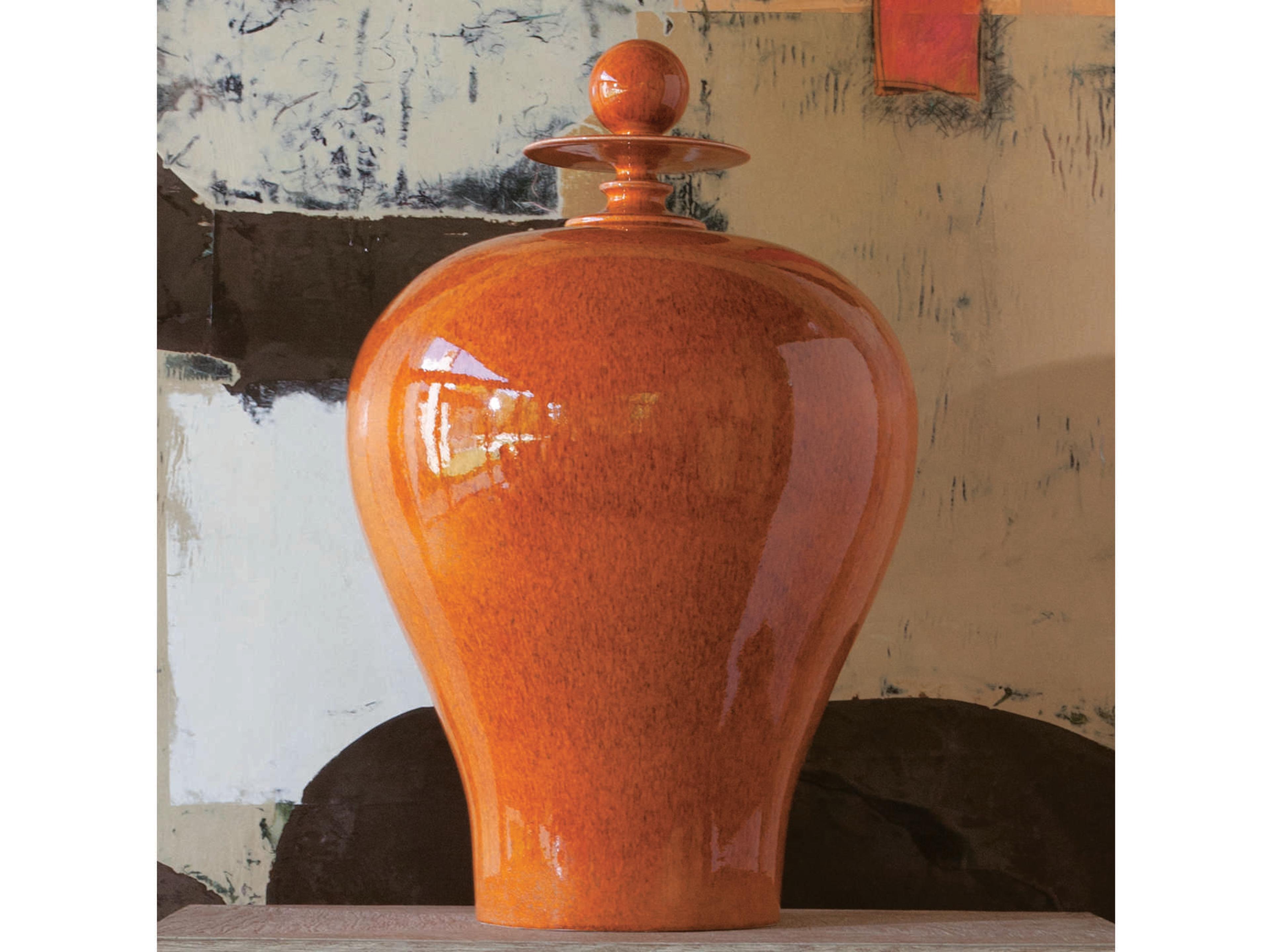 Happy Temple Orange Tall Jar