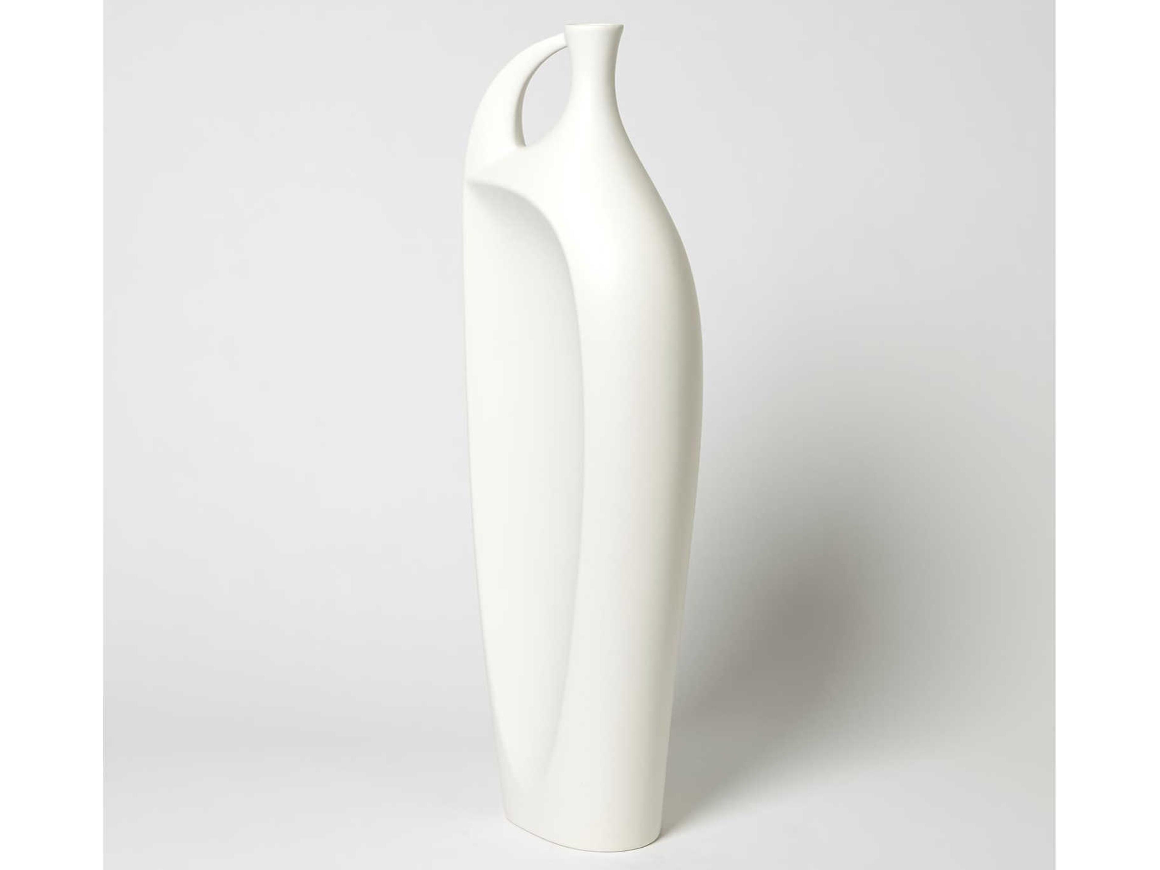 Global Views Indentation Matte White Large Vase