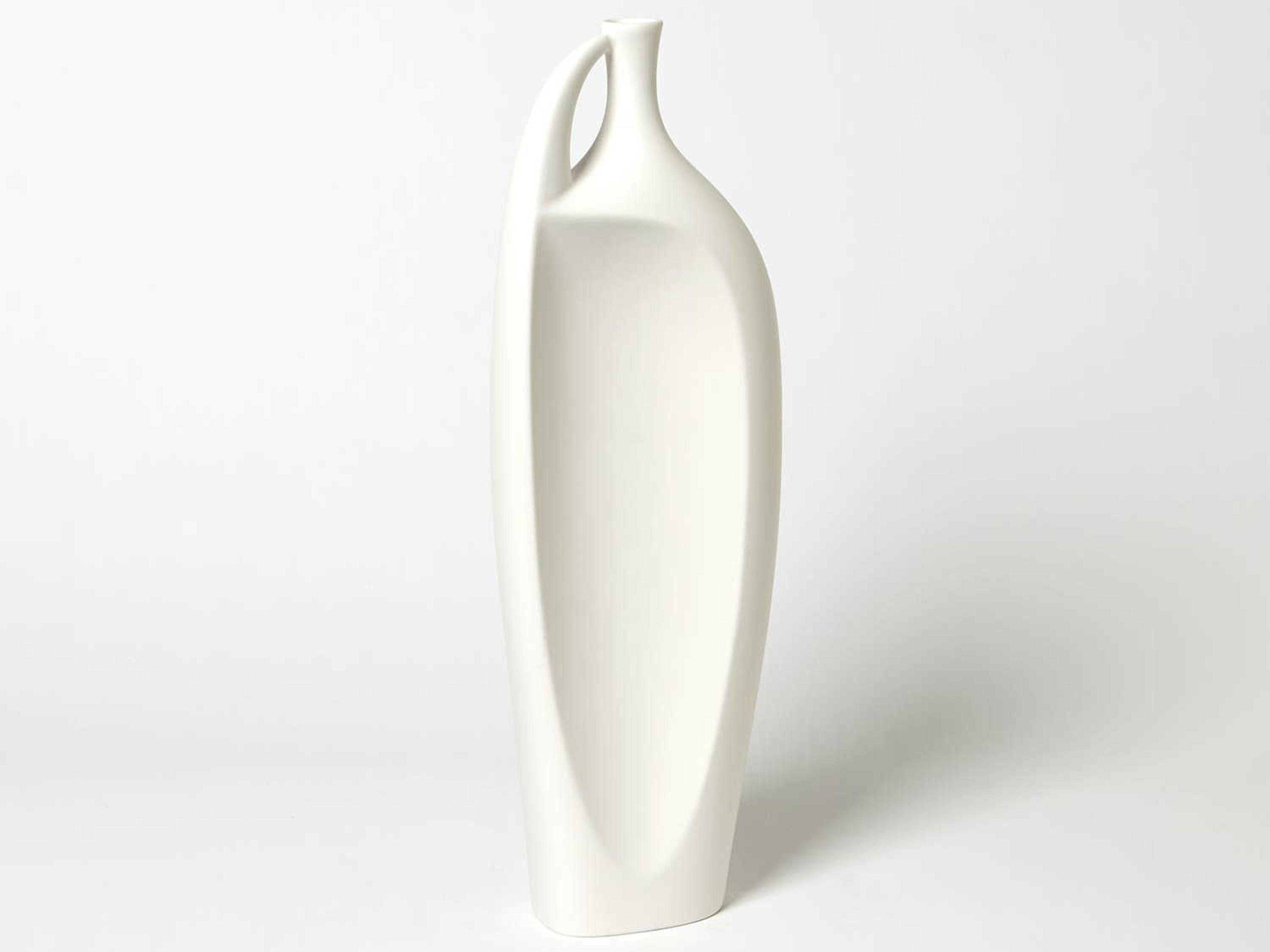 Indentation Matte White Small Vase