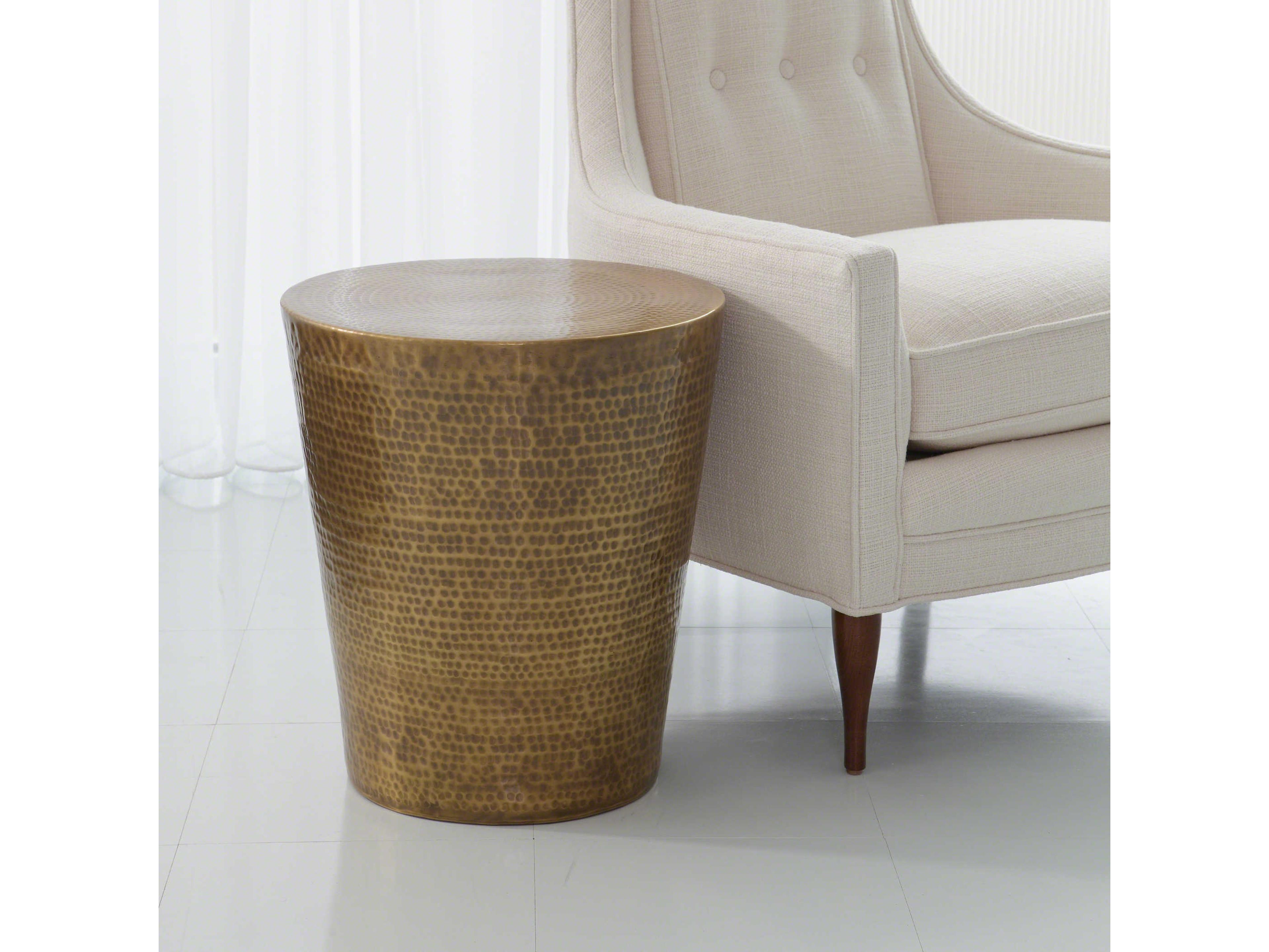 Izmir Round Glass End Table