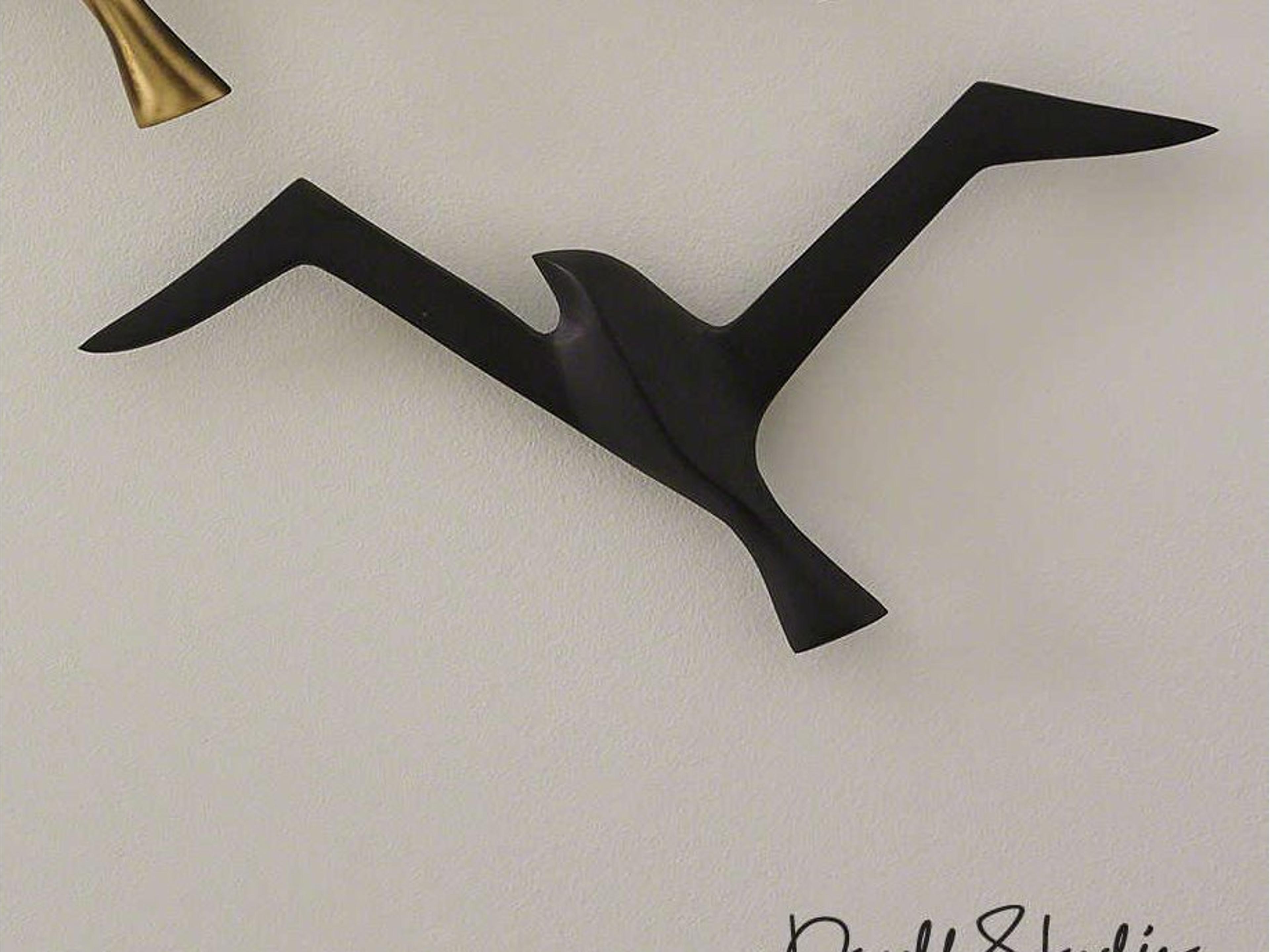 Matte Black Metallic Flock Three-Piece Wall Decor