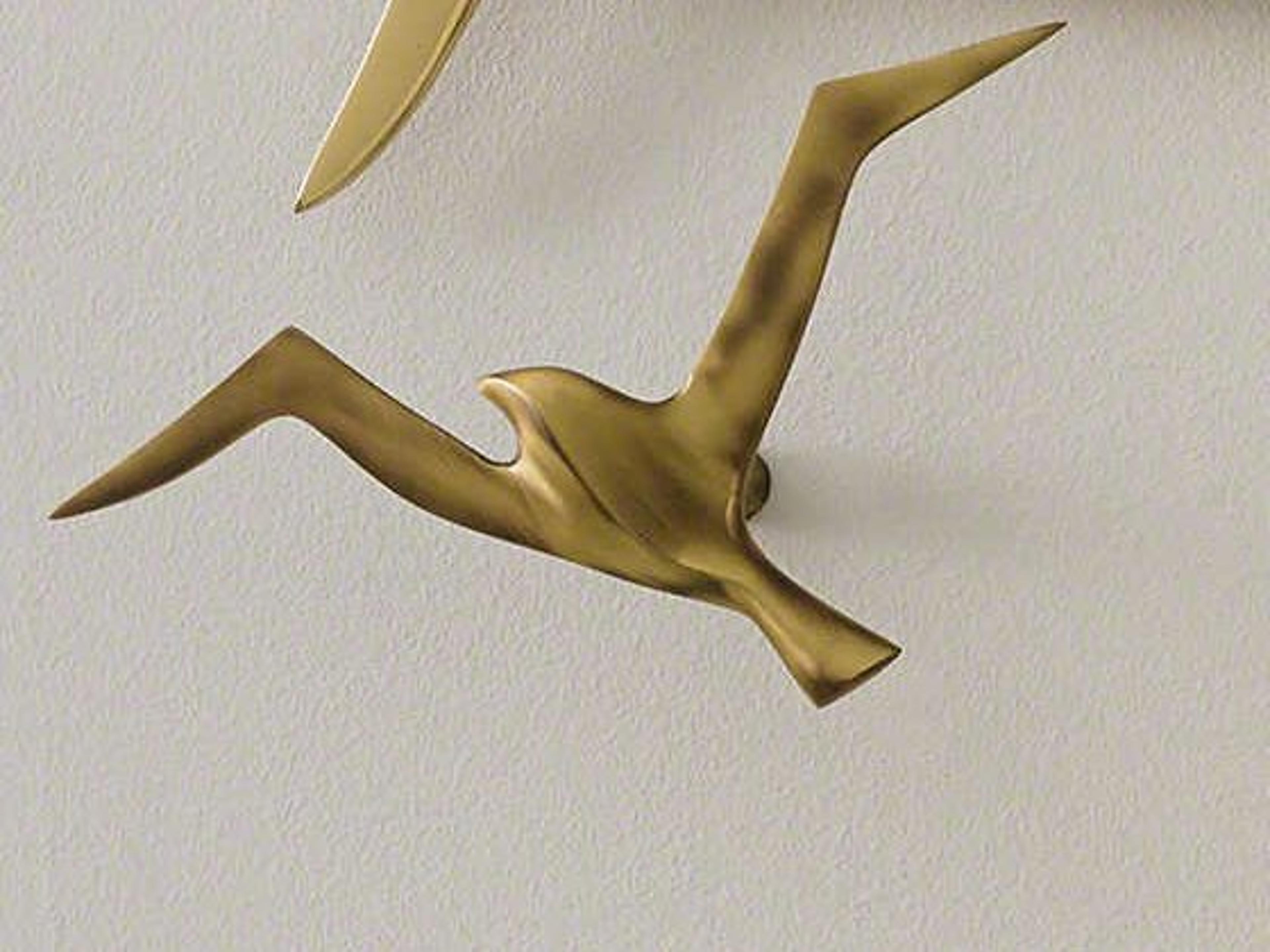 Antique Brass Metallic Flock Three-Piece Wall Decor Set