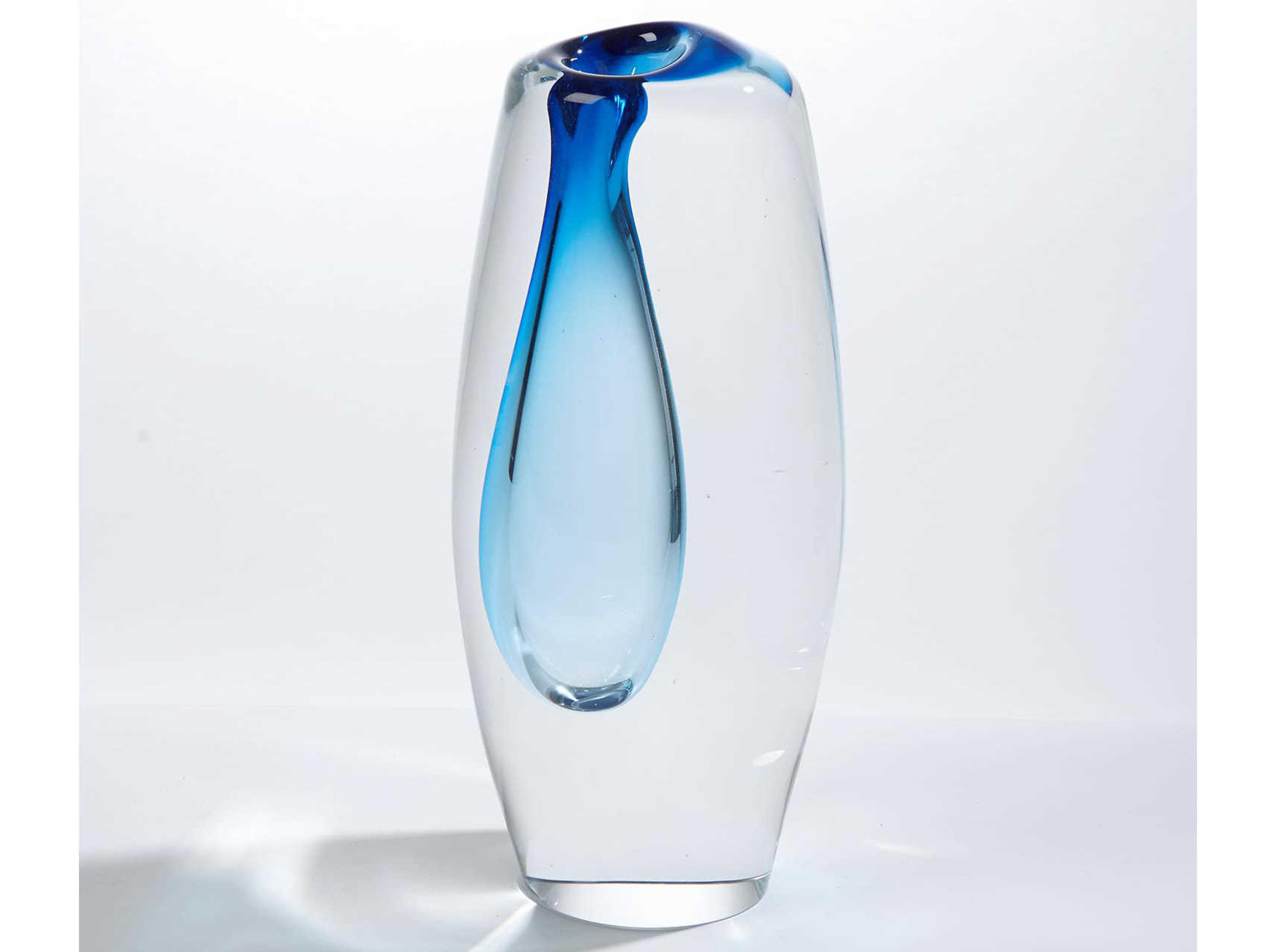 Off Set Light Blue Large Vase