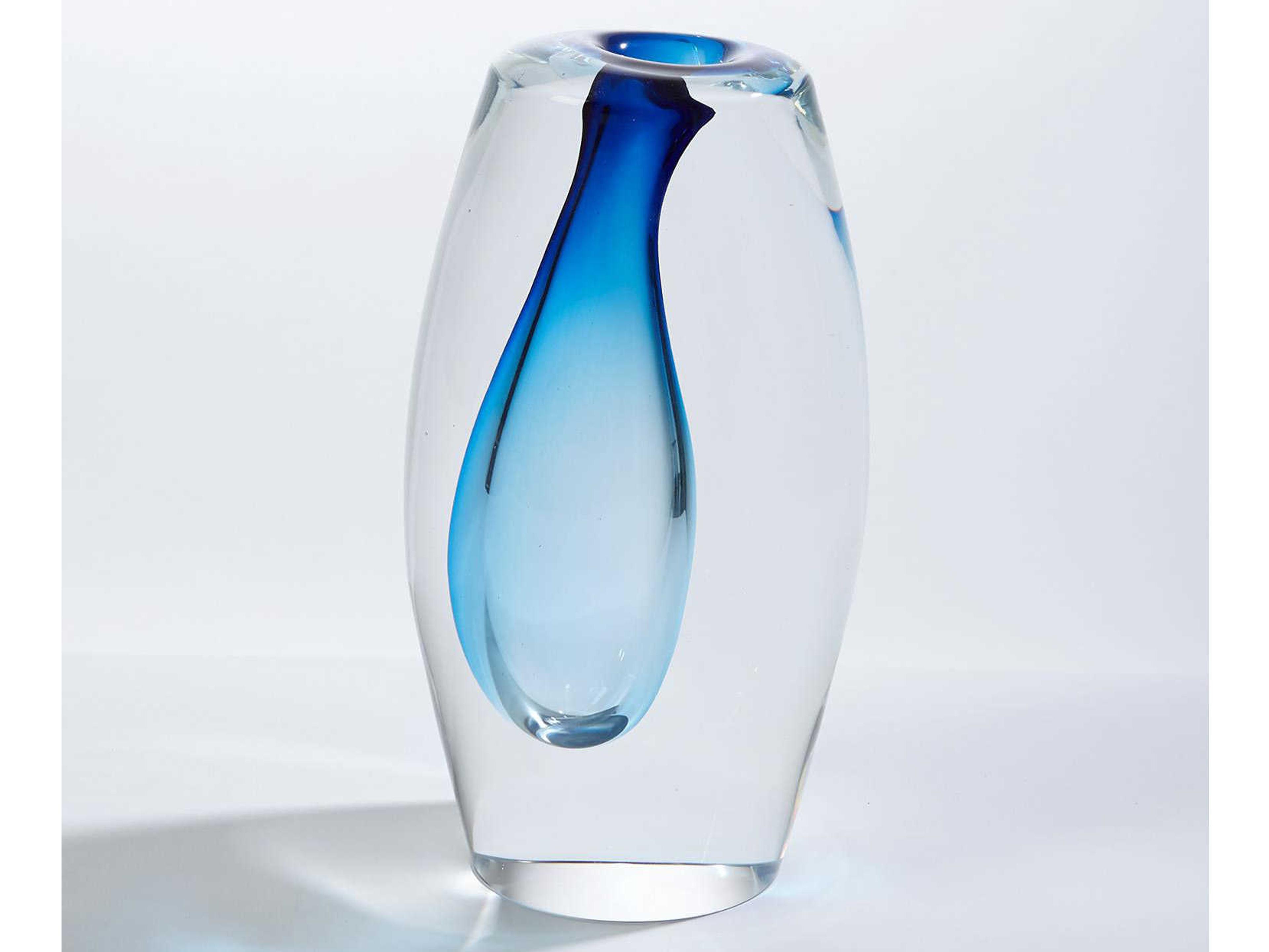Off Set Light Blue Small Vase