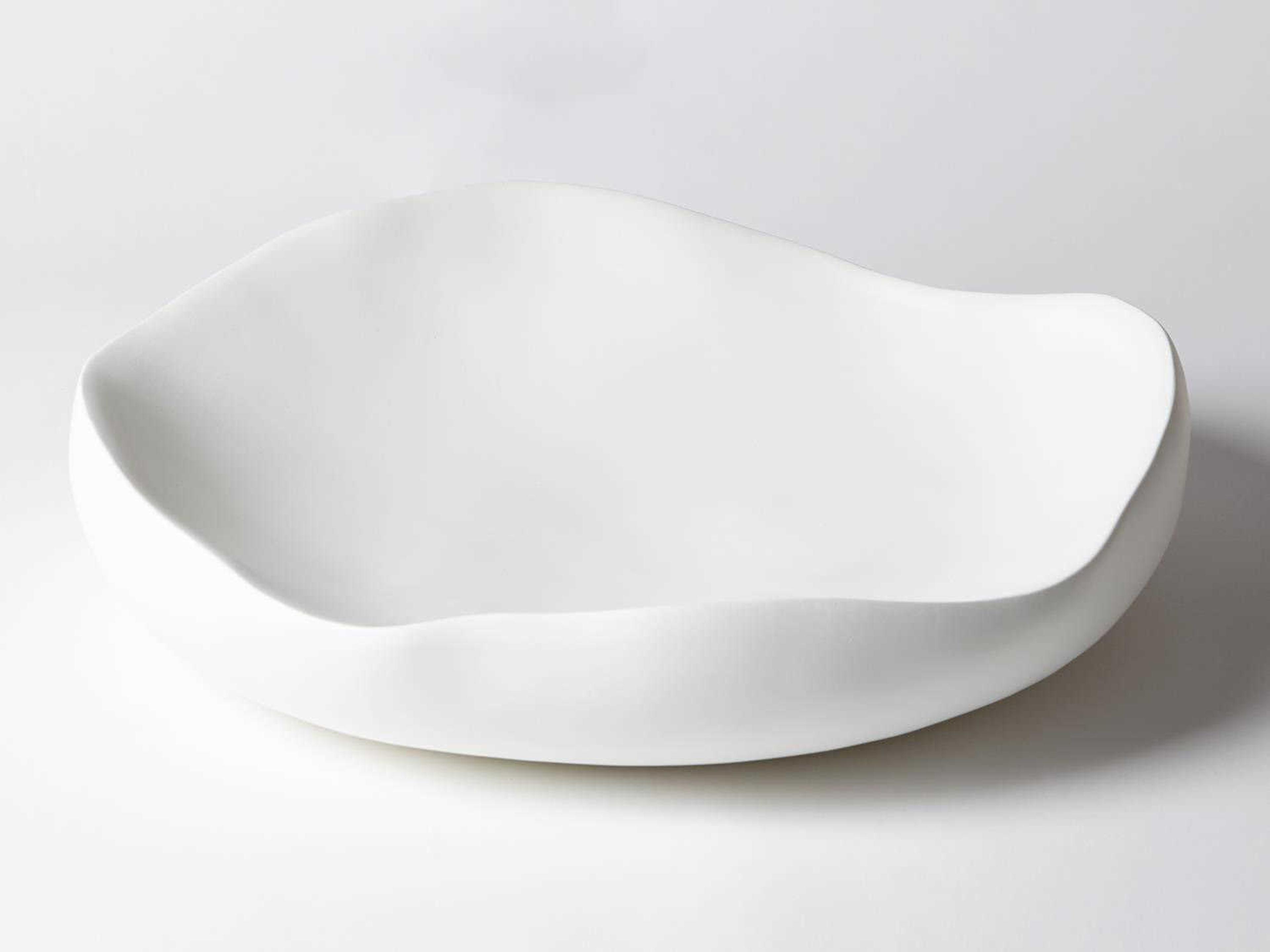 Global Views Organic Matte White Large Decorative Bowl