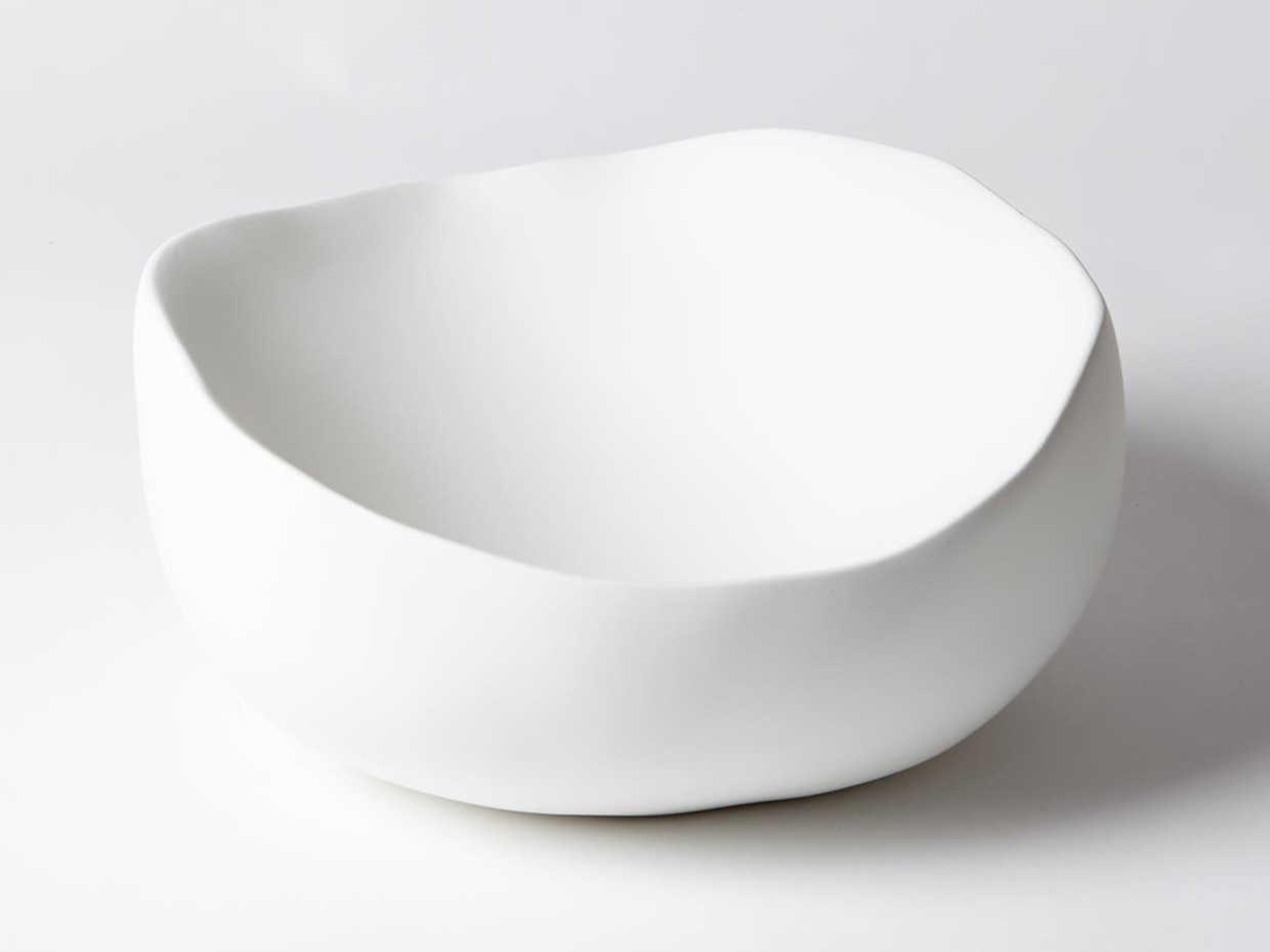 Organic Matte White Medium Decorative Bowl