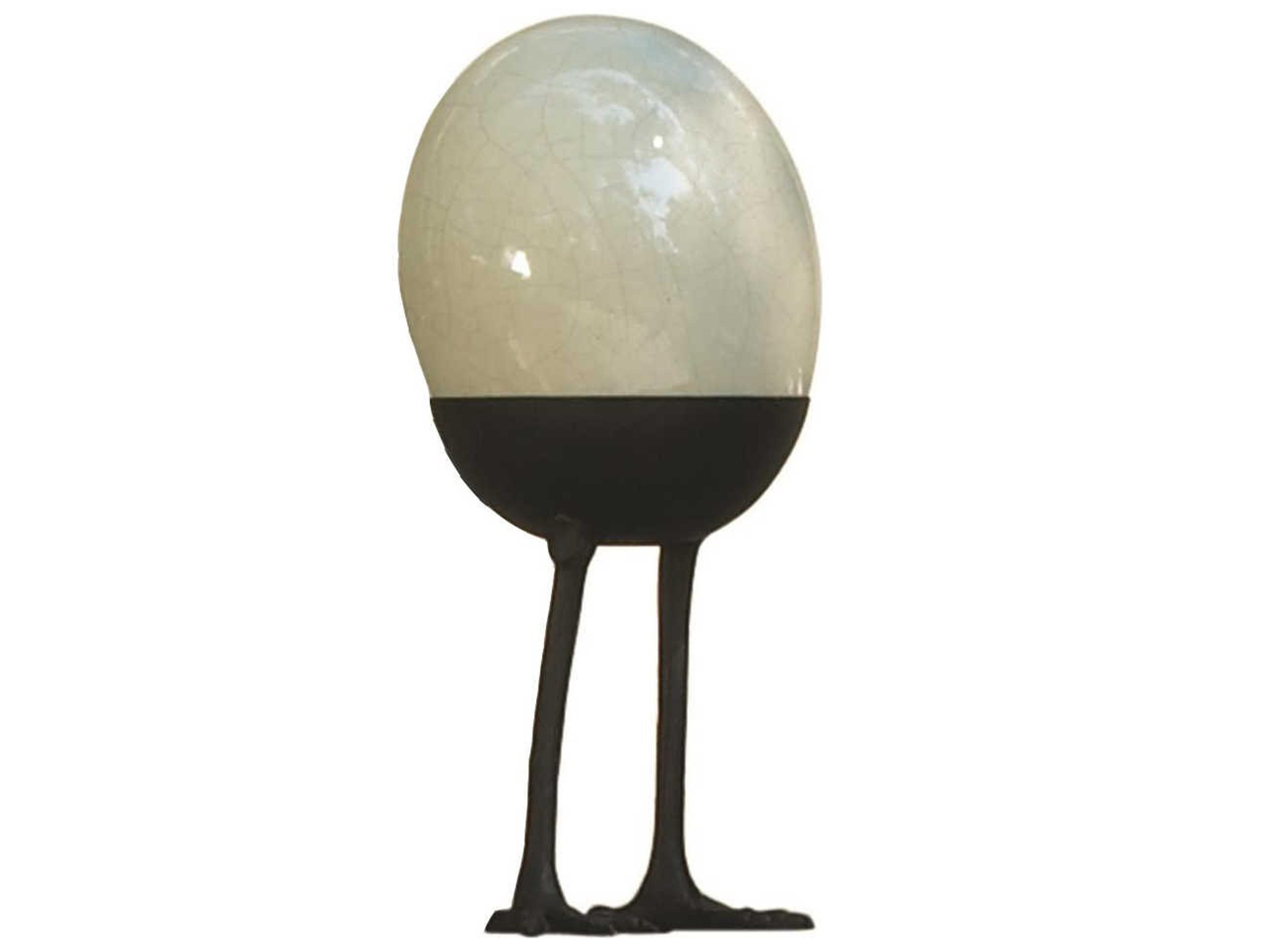 Global Views Ostrich Egg On Legs Standing Sculpture