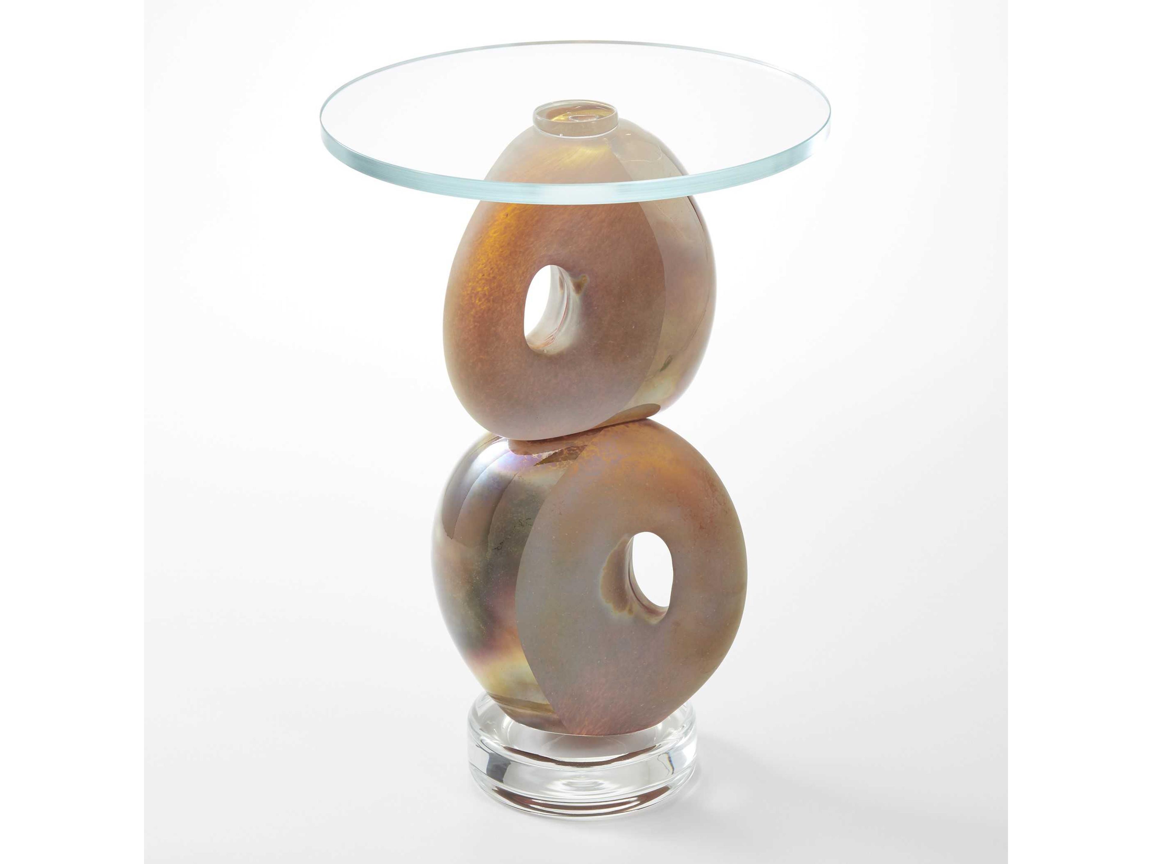 Round Glass End Table