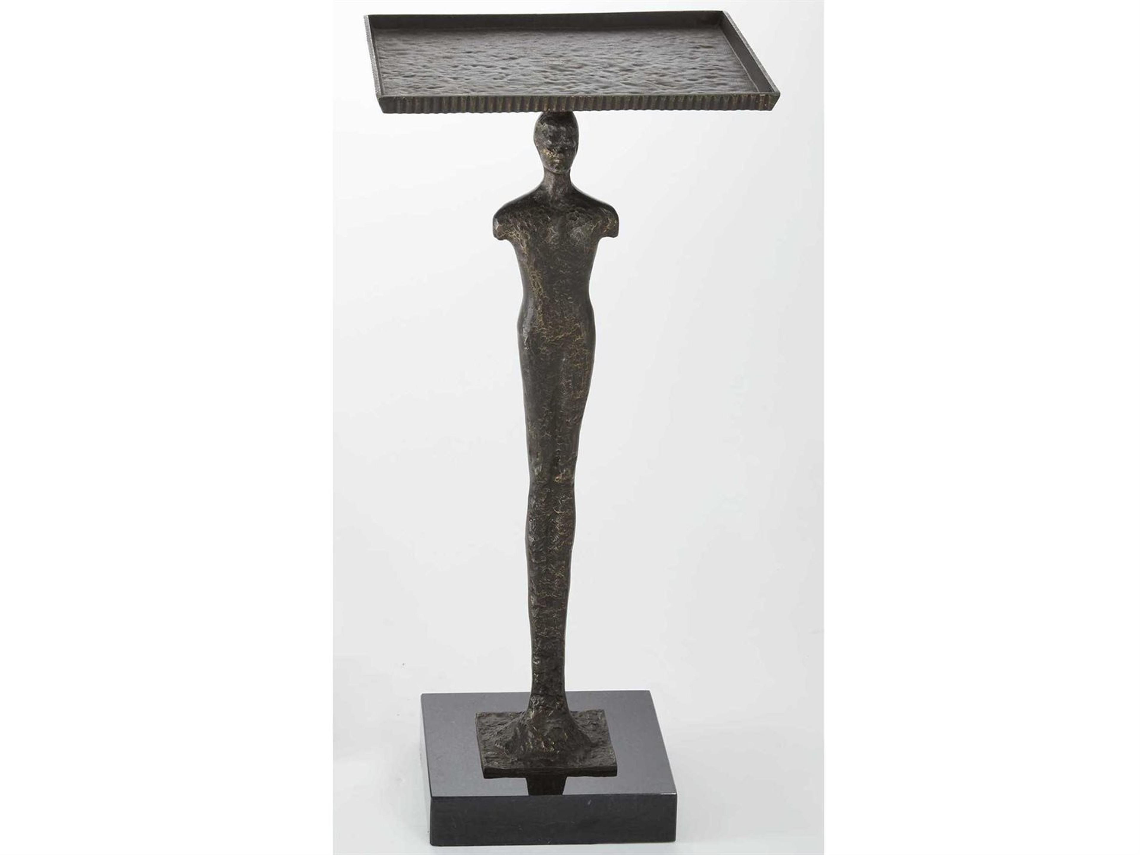 Global Views Rectangular Metal Bronze End Table