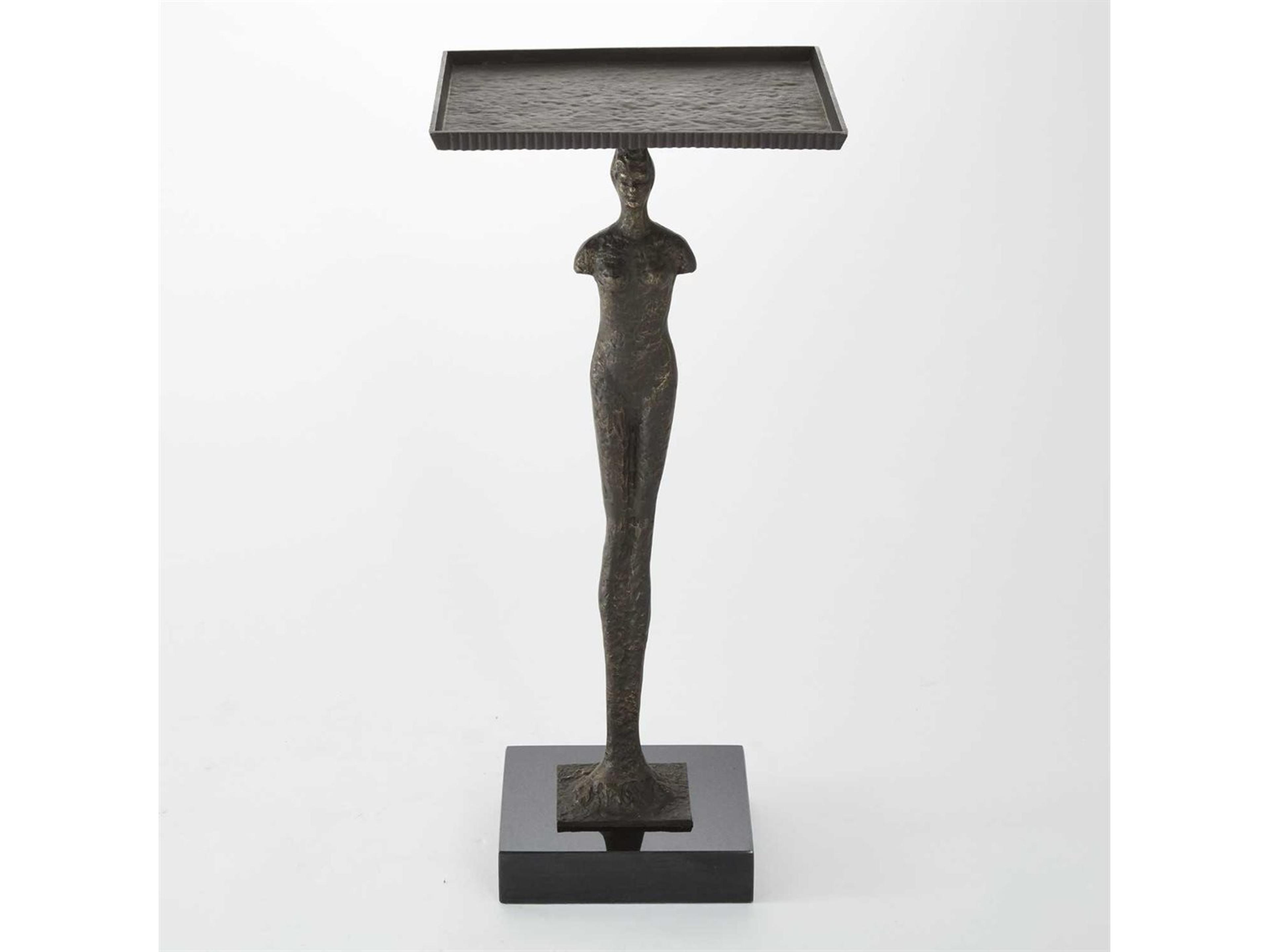 Global Views Rectangular Metal Bronze End Table