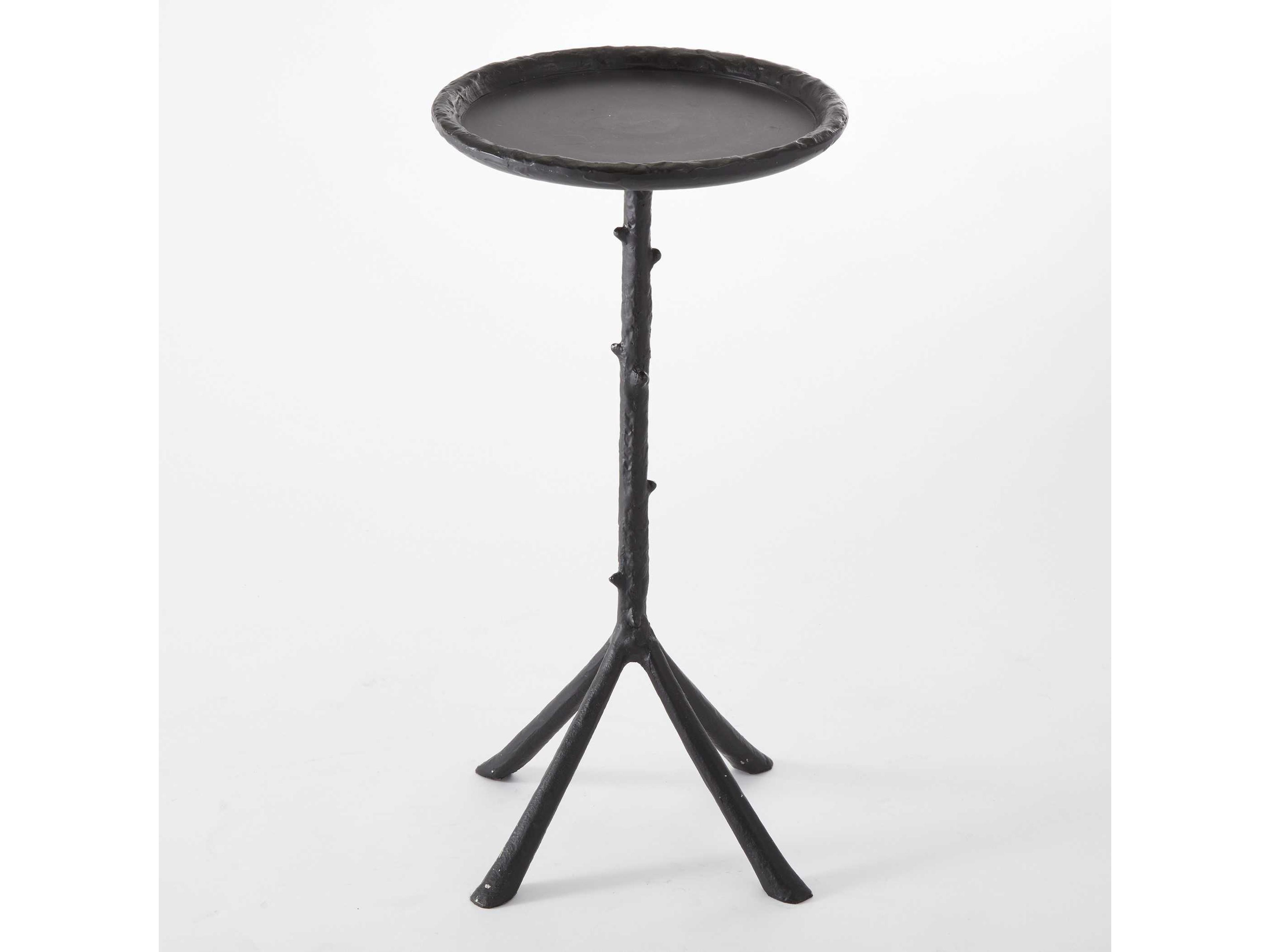 Round Metal Black Powder Coat End Table