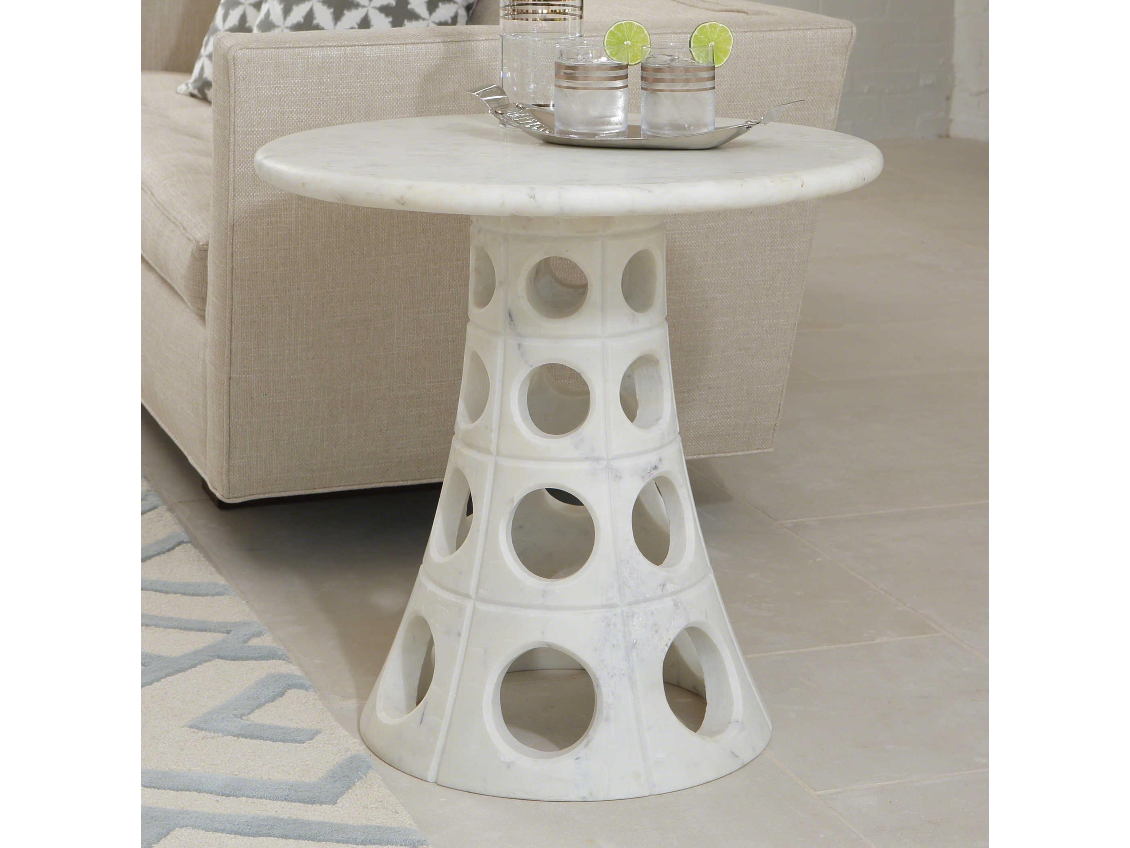 Round Marble End Table