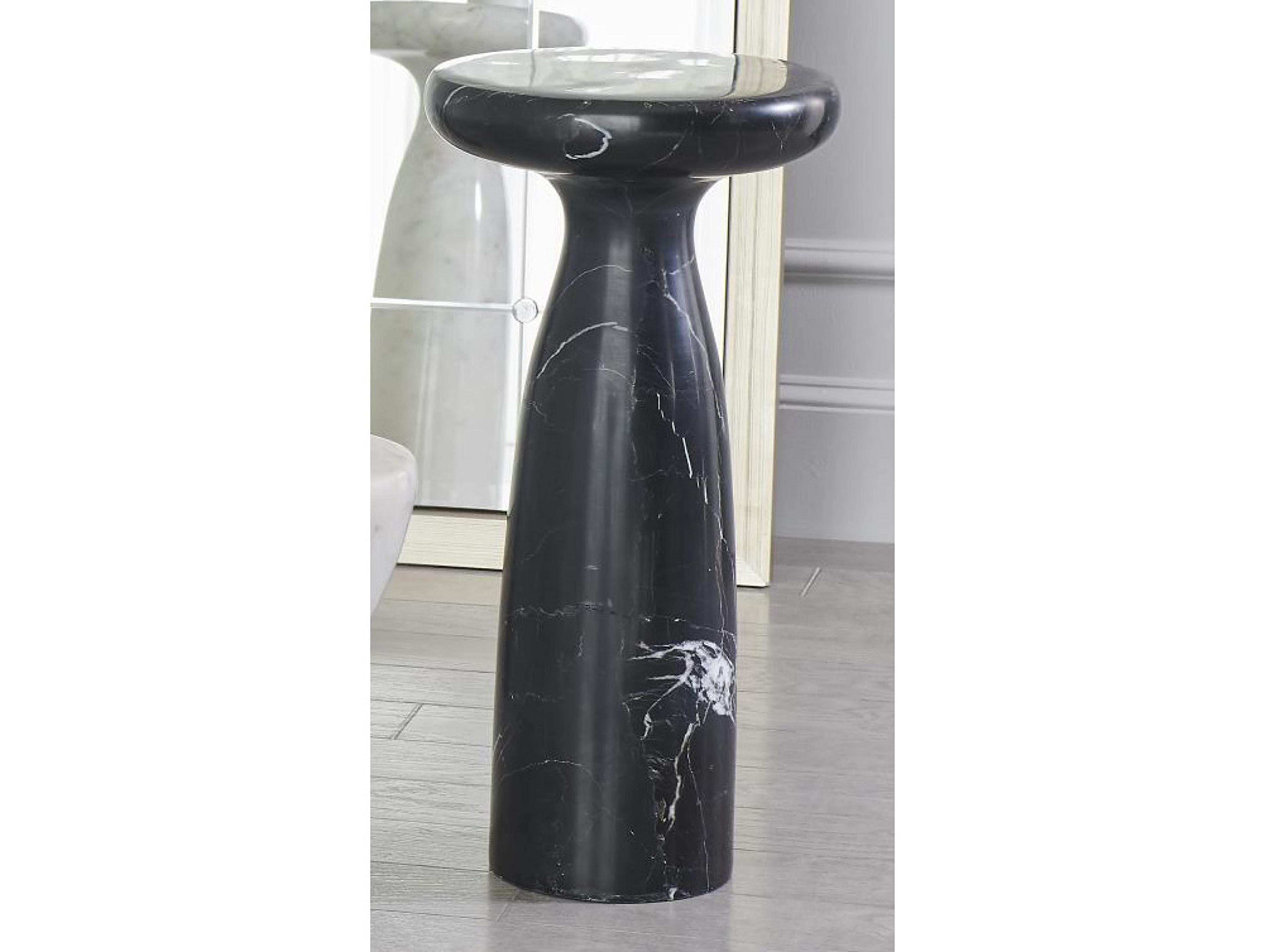Global Views Round Marble End Table