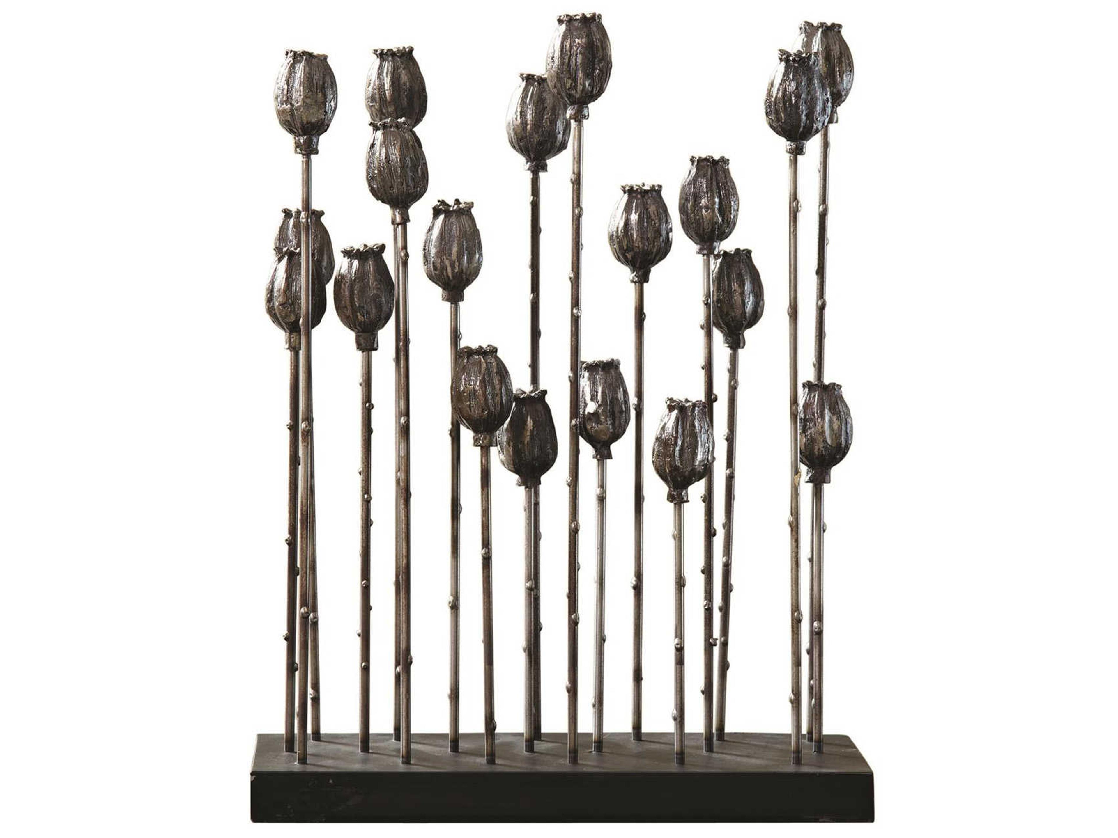 Poppy Pod Iron Sculpture