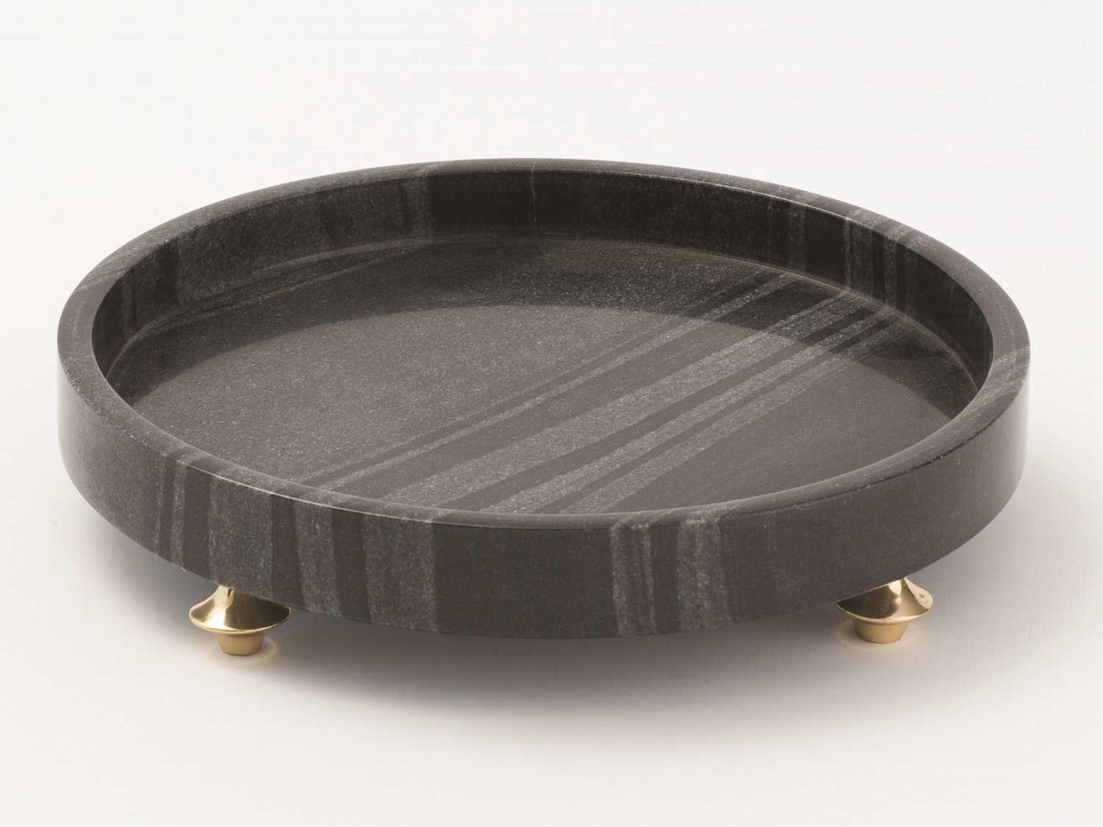 Quintessentia Black Circle Serving Tray
