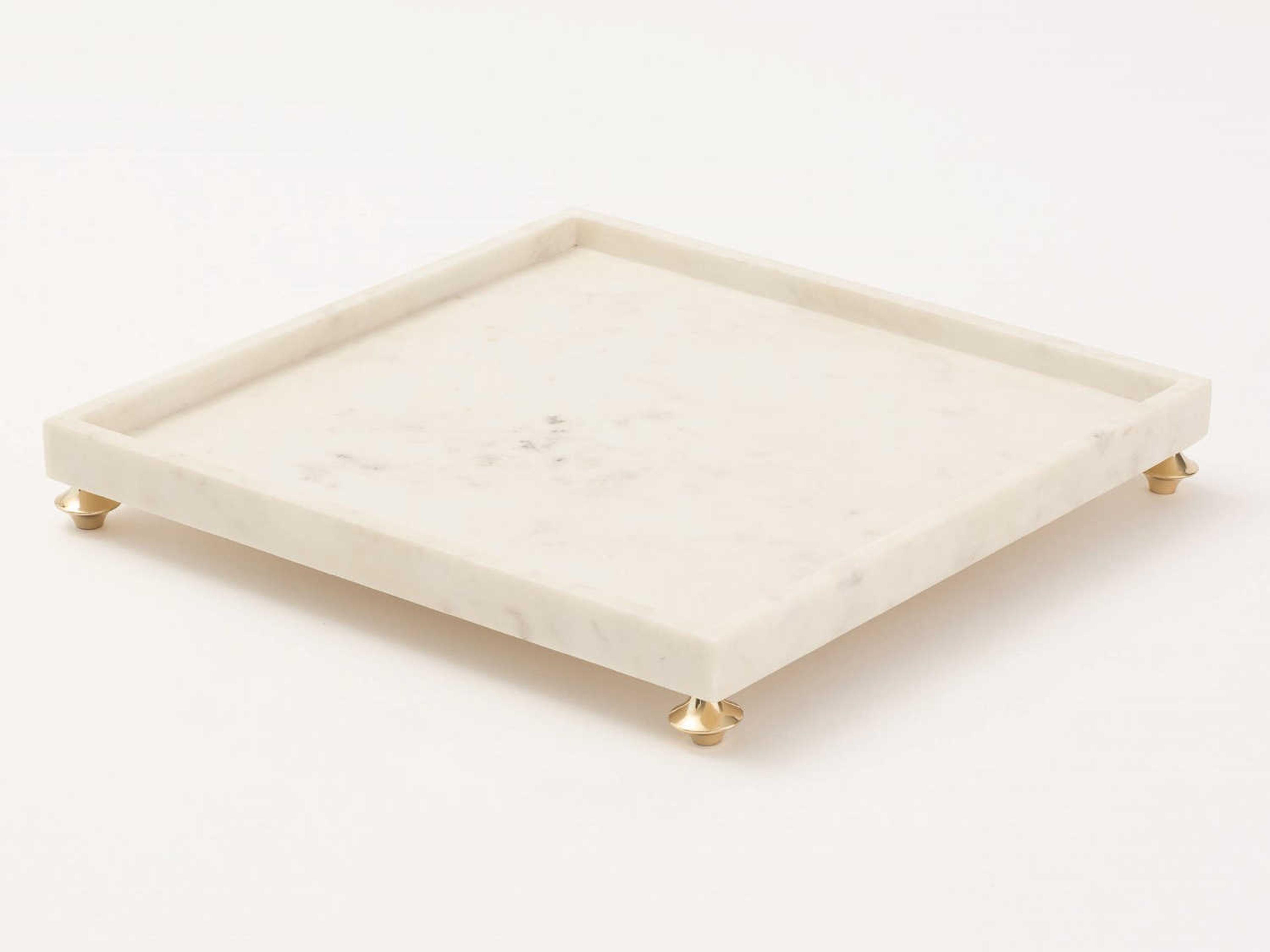 Quintessentia White Square Serving Tray