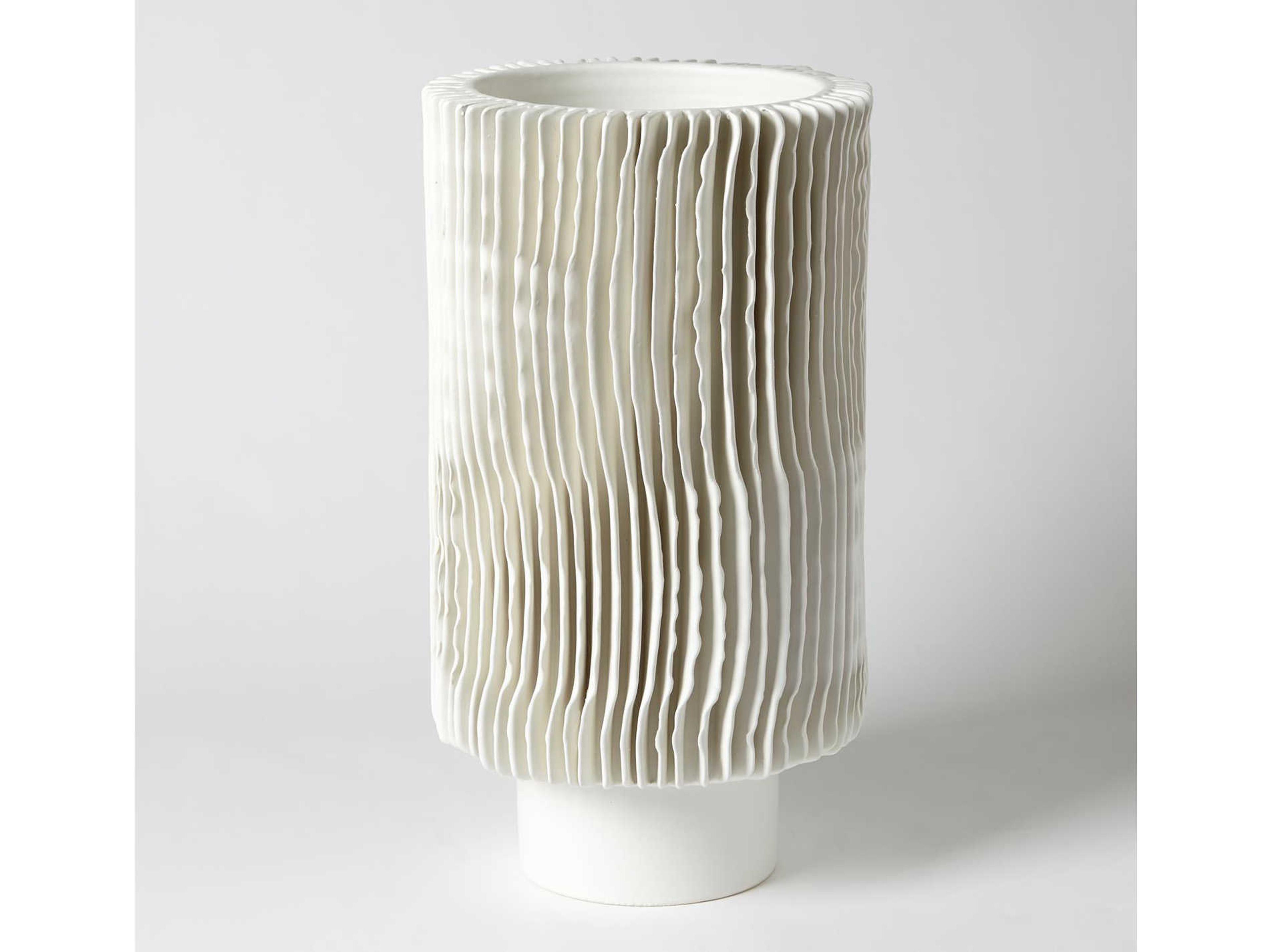 Global Views Raditor Matte White Tall Vase