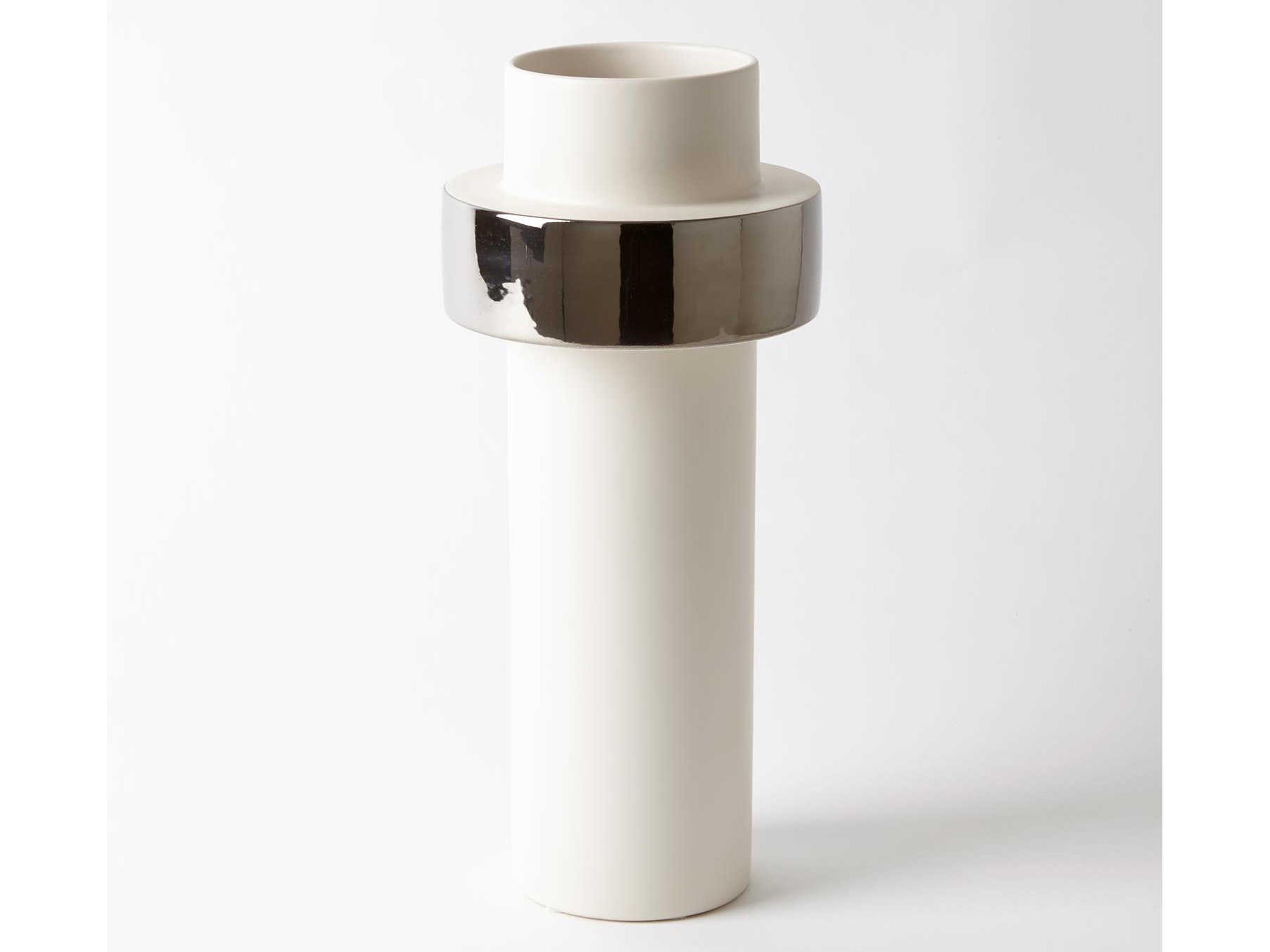 High Ring Silver Vase