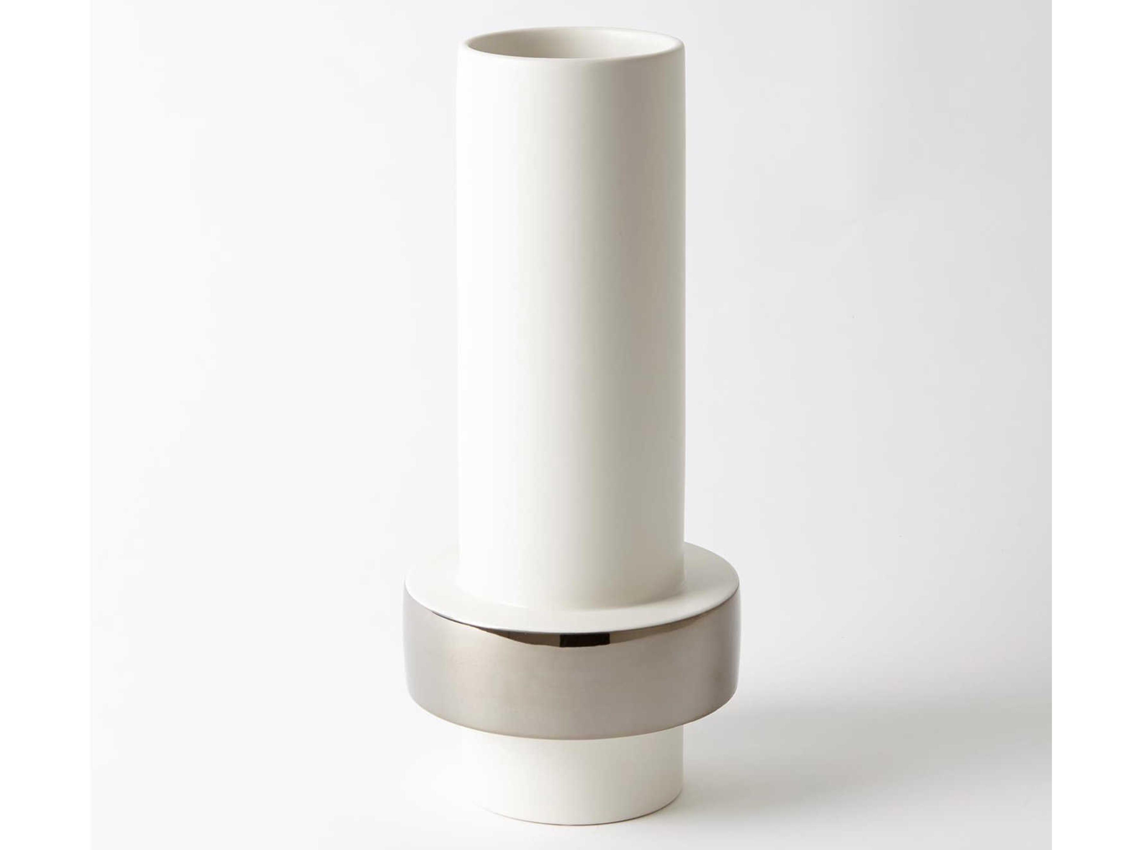 Low Ring Silver Vase