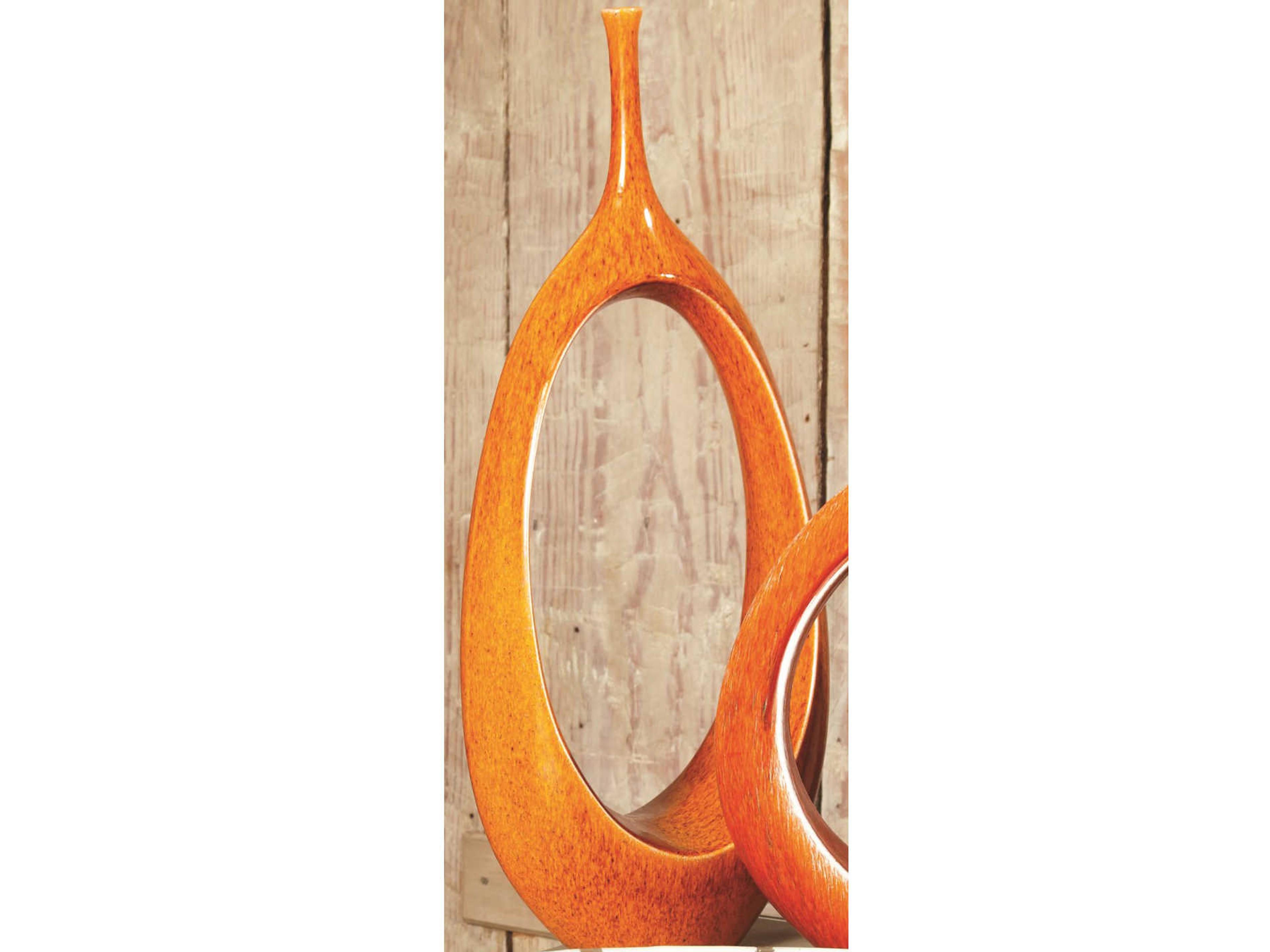 Oval Ring Orange Vase