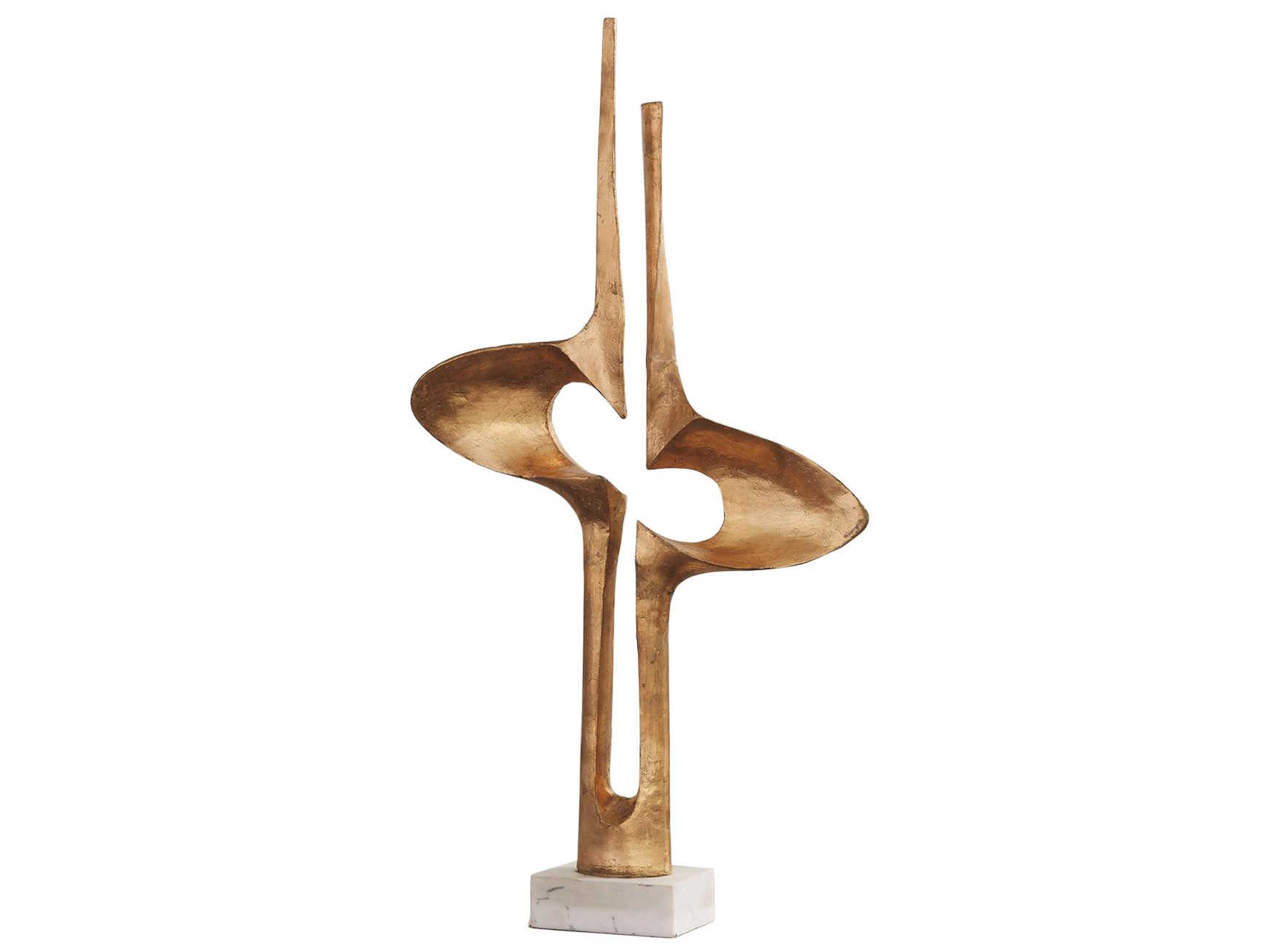 Global Views Brother and Sister Gold Leaf Sculpture