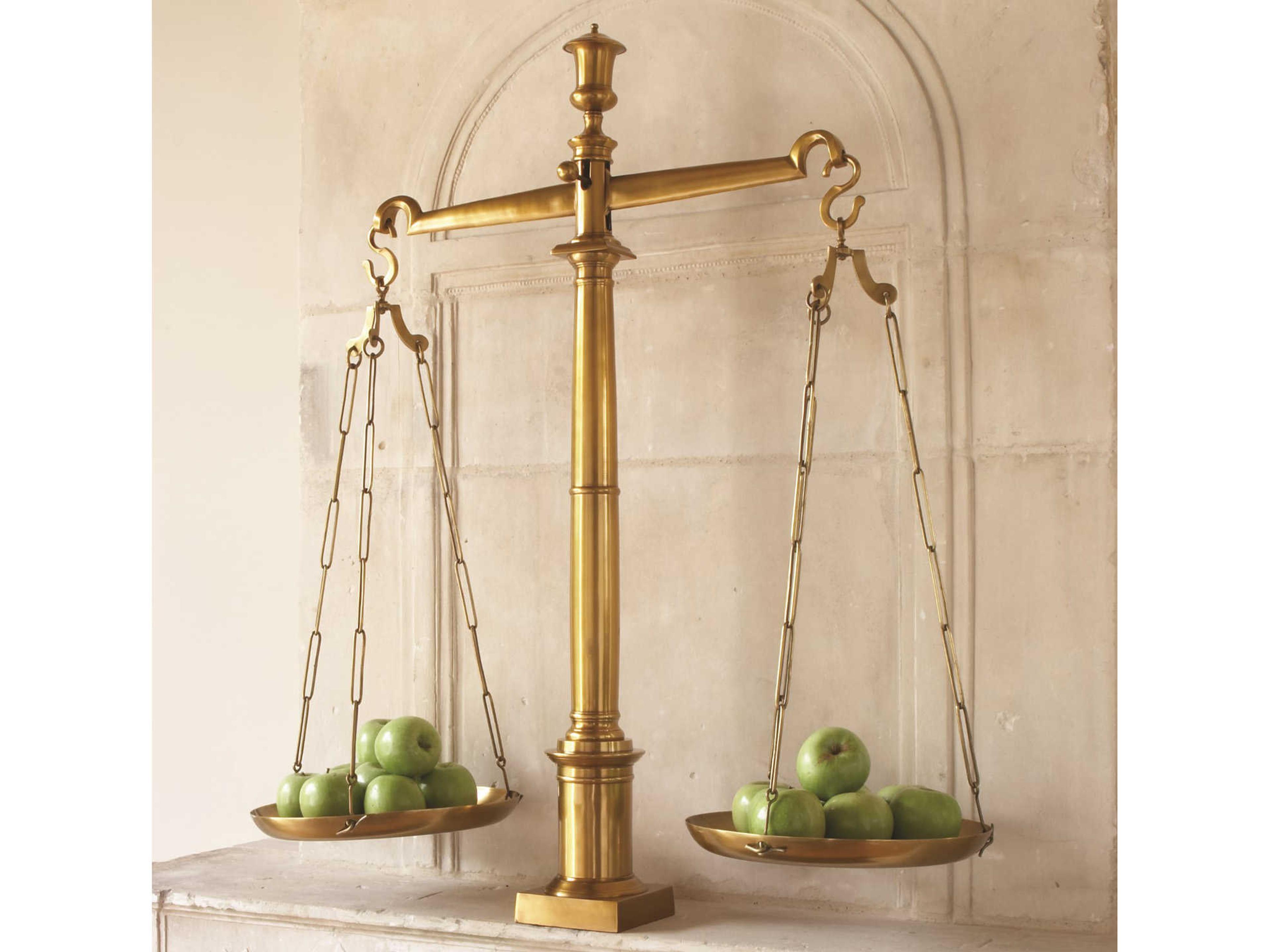 Global Views Brass Library Scales Sculpture