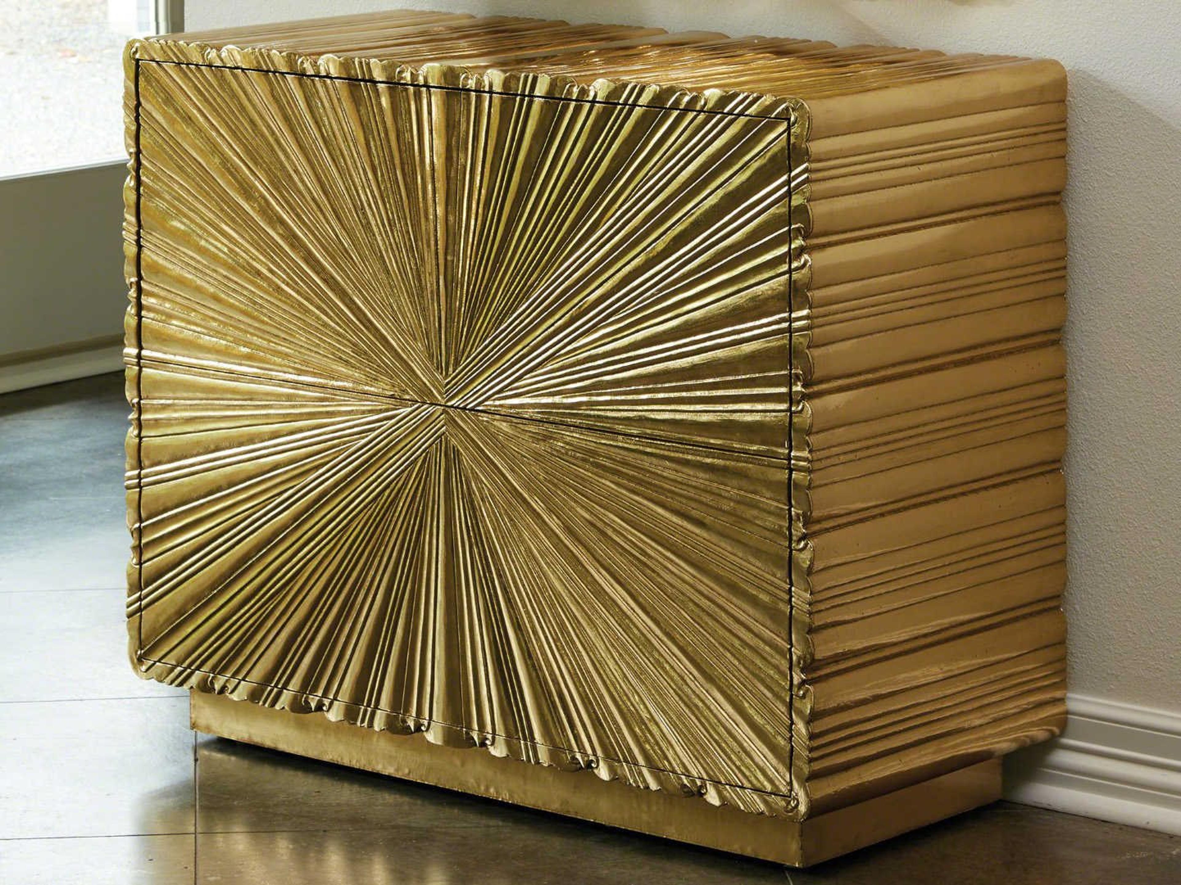 3-Drawers Gold Dresser