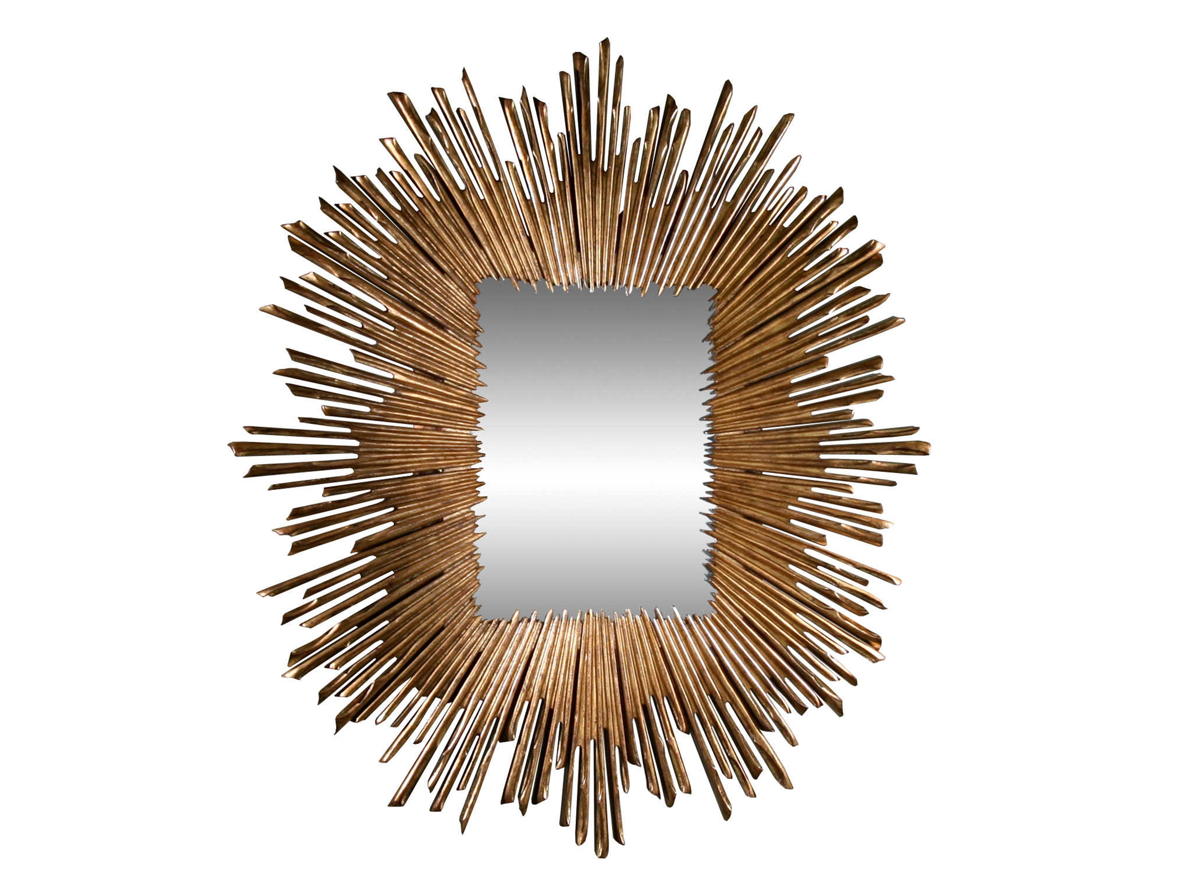 Global Views Soleil Gold Leaf Rectangular Wall Mirror